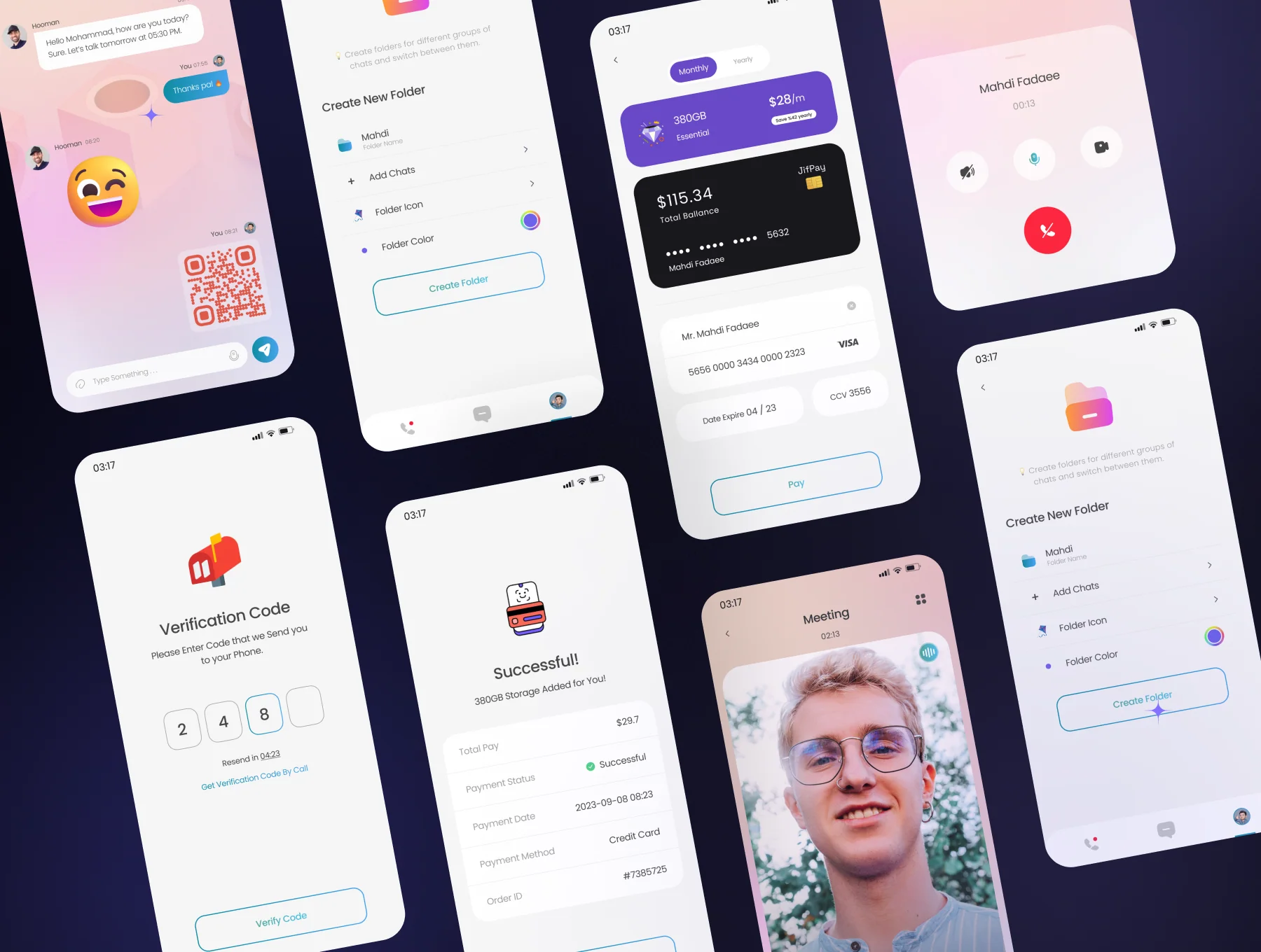 Messenger Mobile and Desktop App UI Kit 3