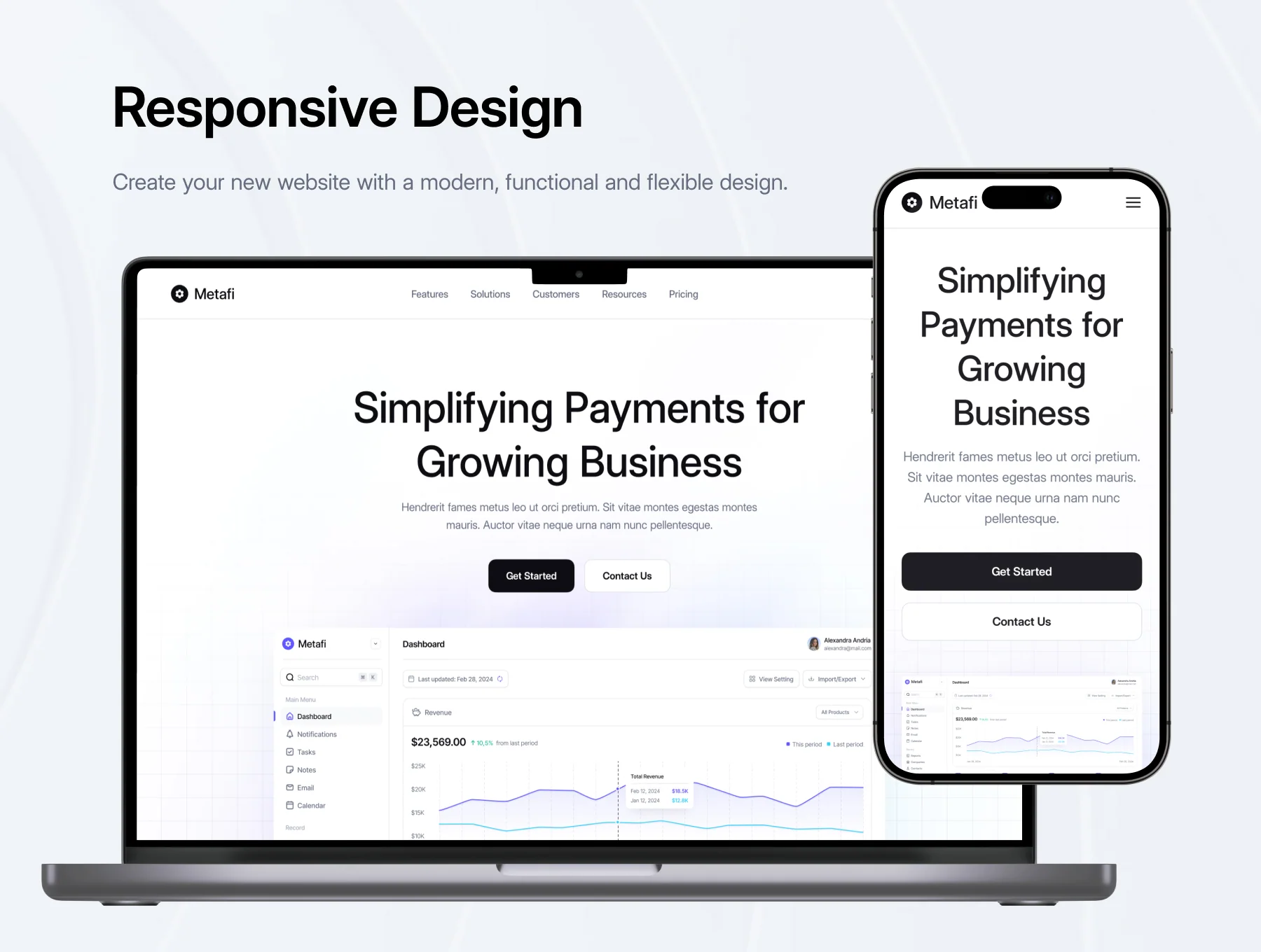 Metafi - SaaS - Website Template UI Kit 4