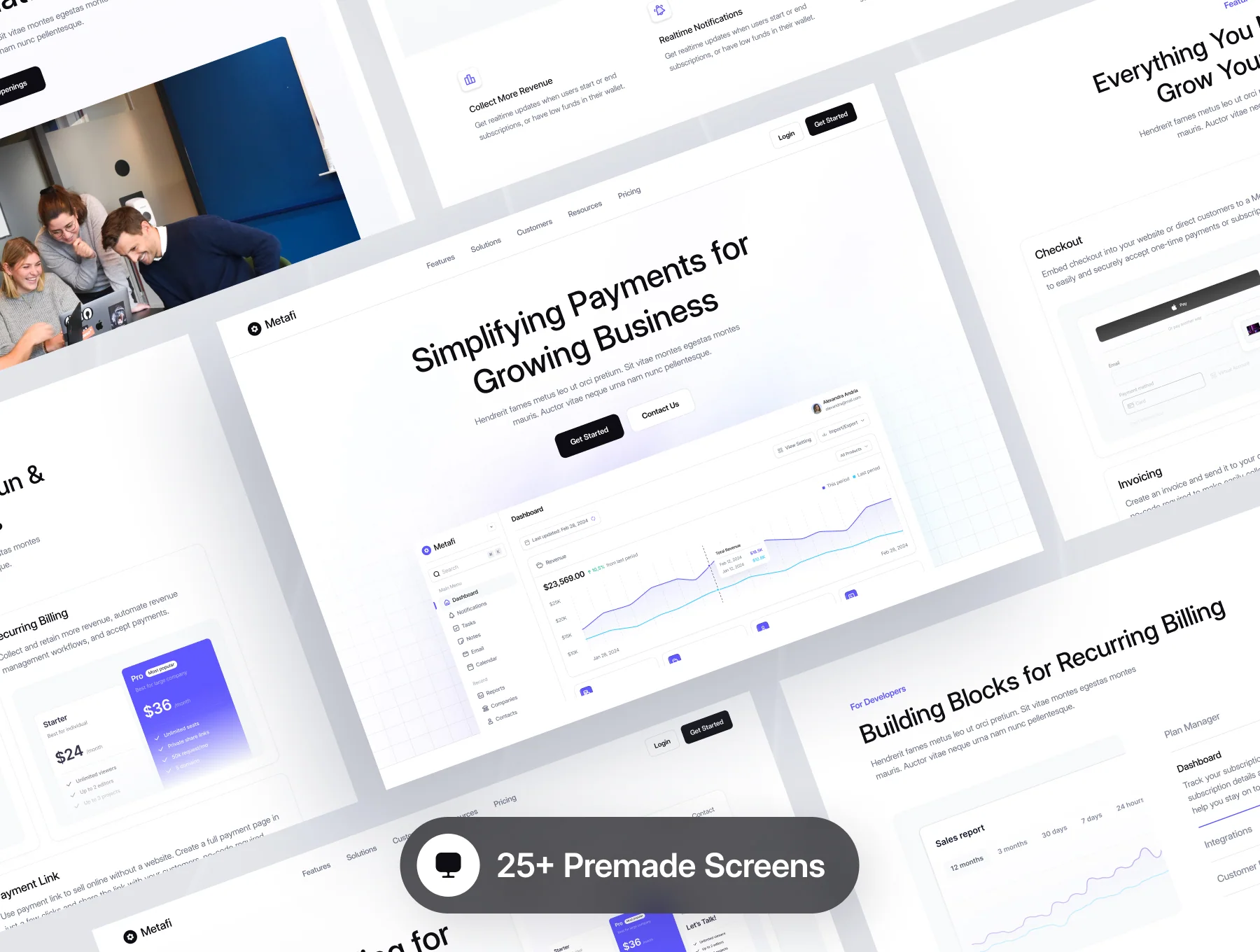 Metafi - SaaS - Website Template UI Kit 5