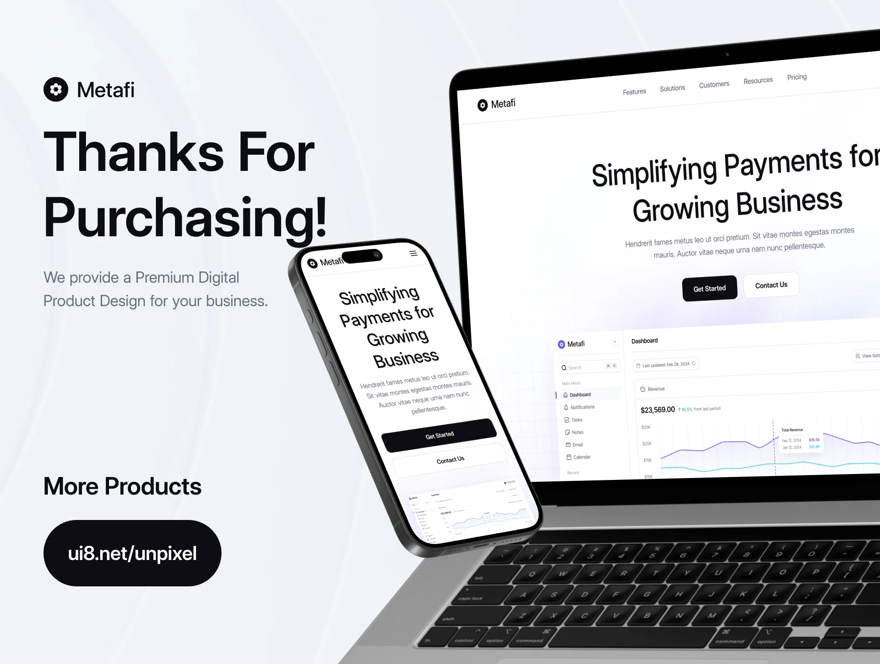 Metafi - SaaS - Website Template UI Kit 8