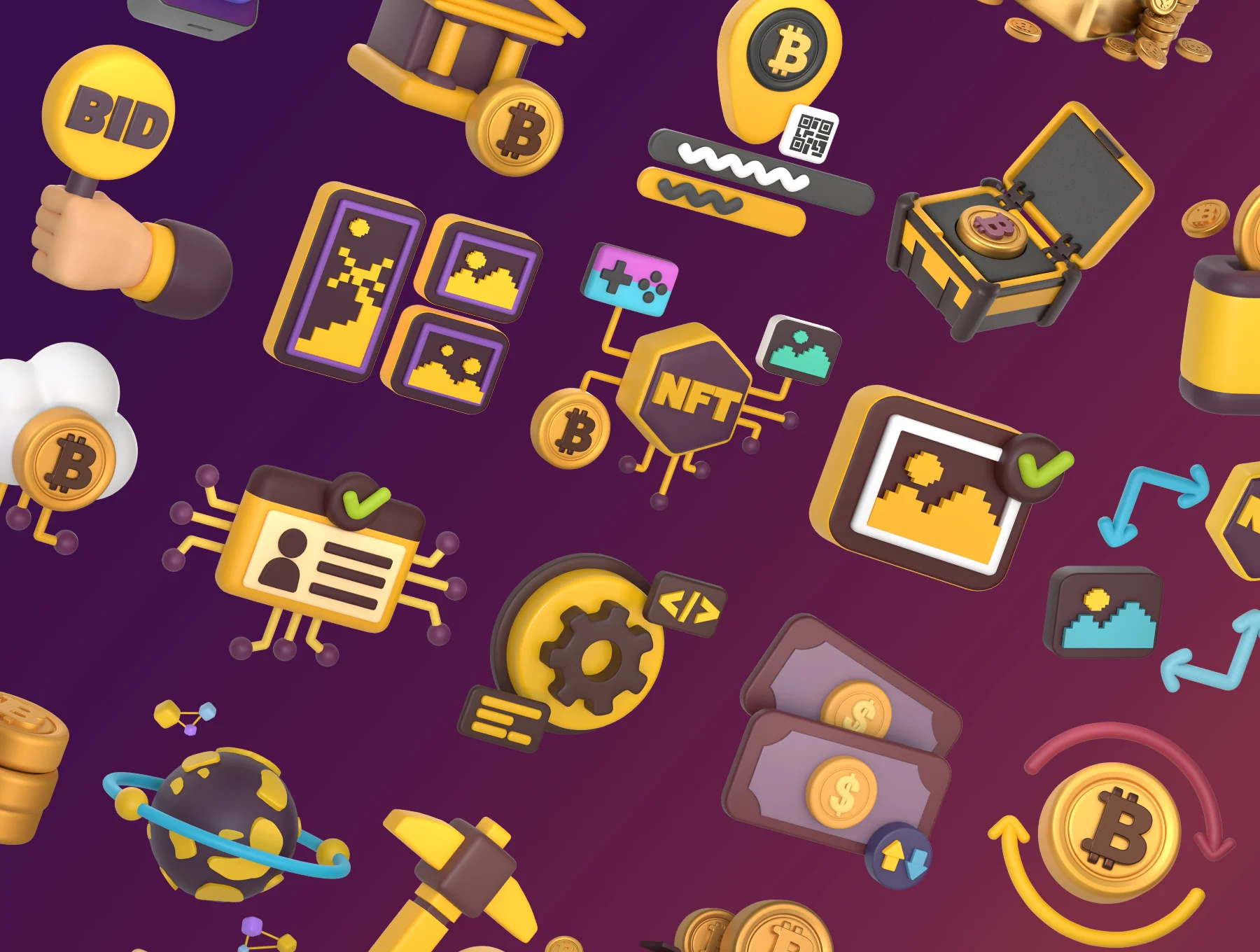 Metaverse 3D Icon Set Pack.1 6