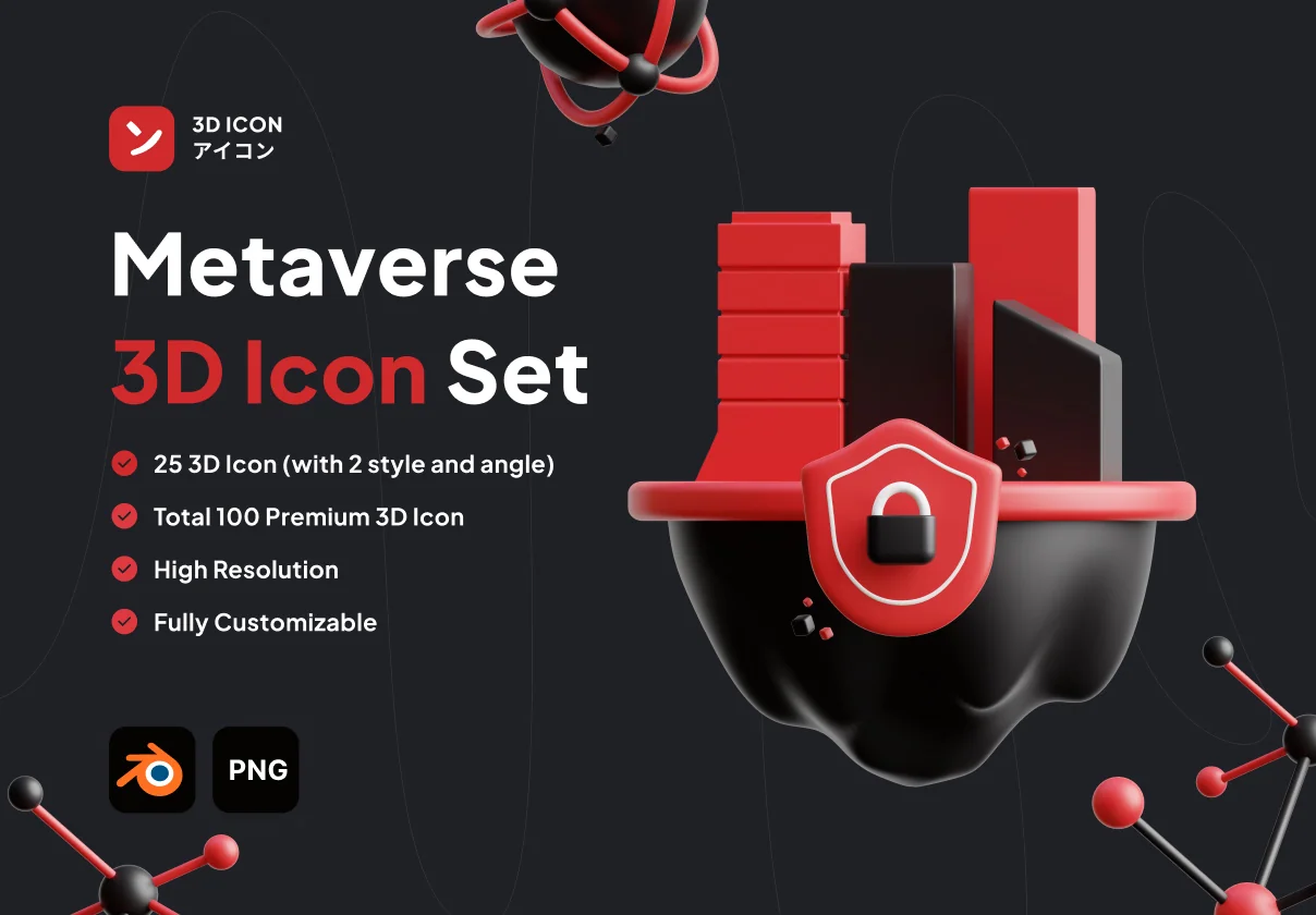 Metaverse 3D Icon Set