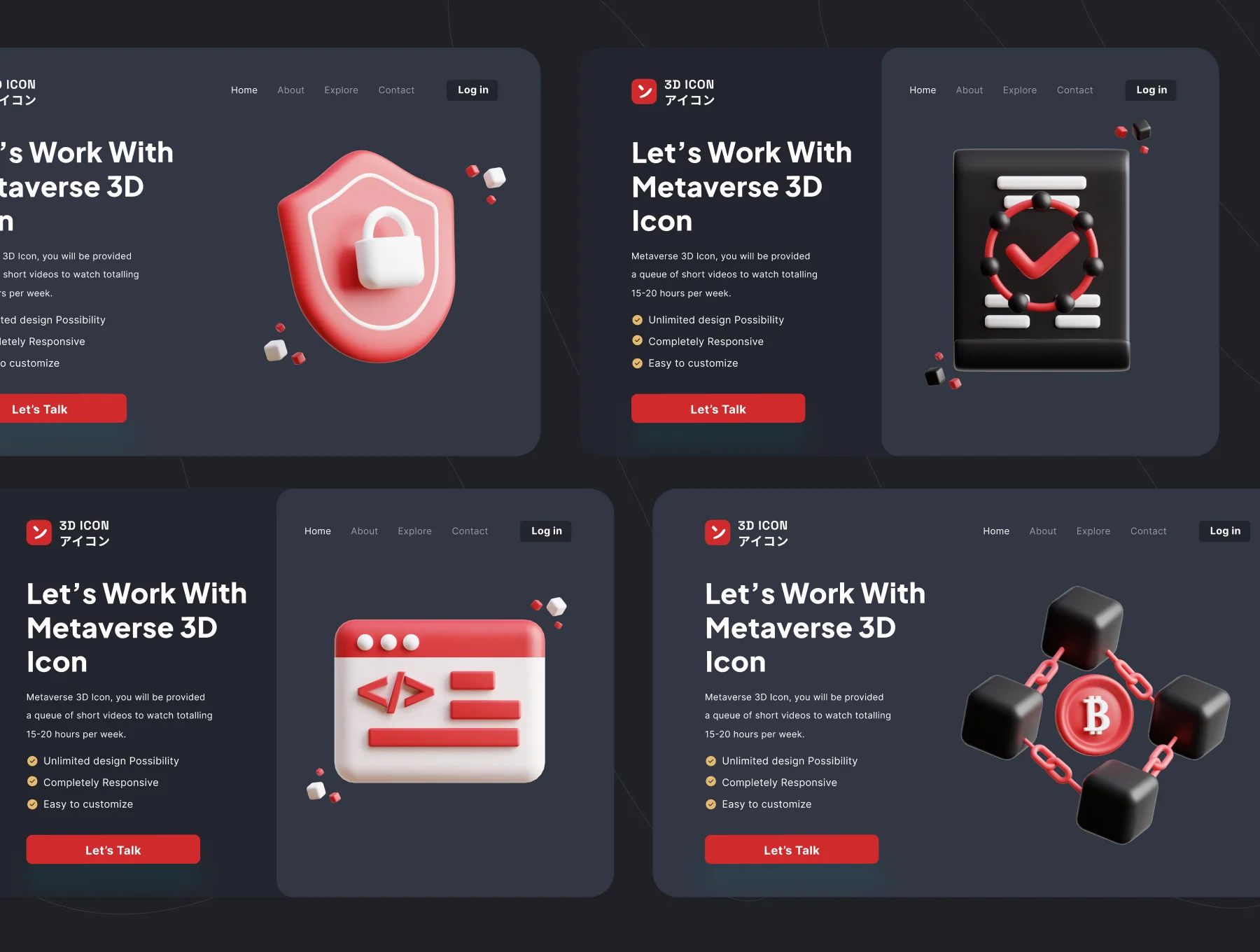 Metaverse 3D Icon Set 6