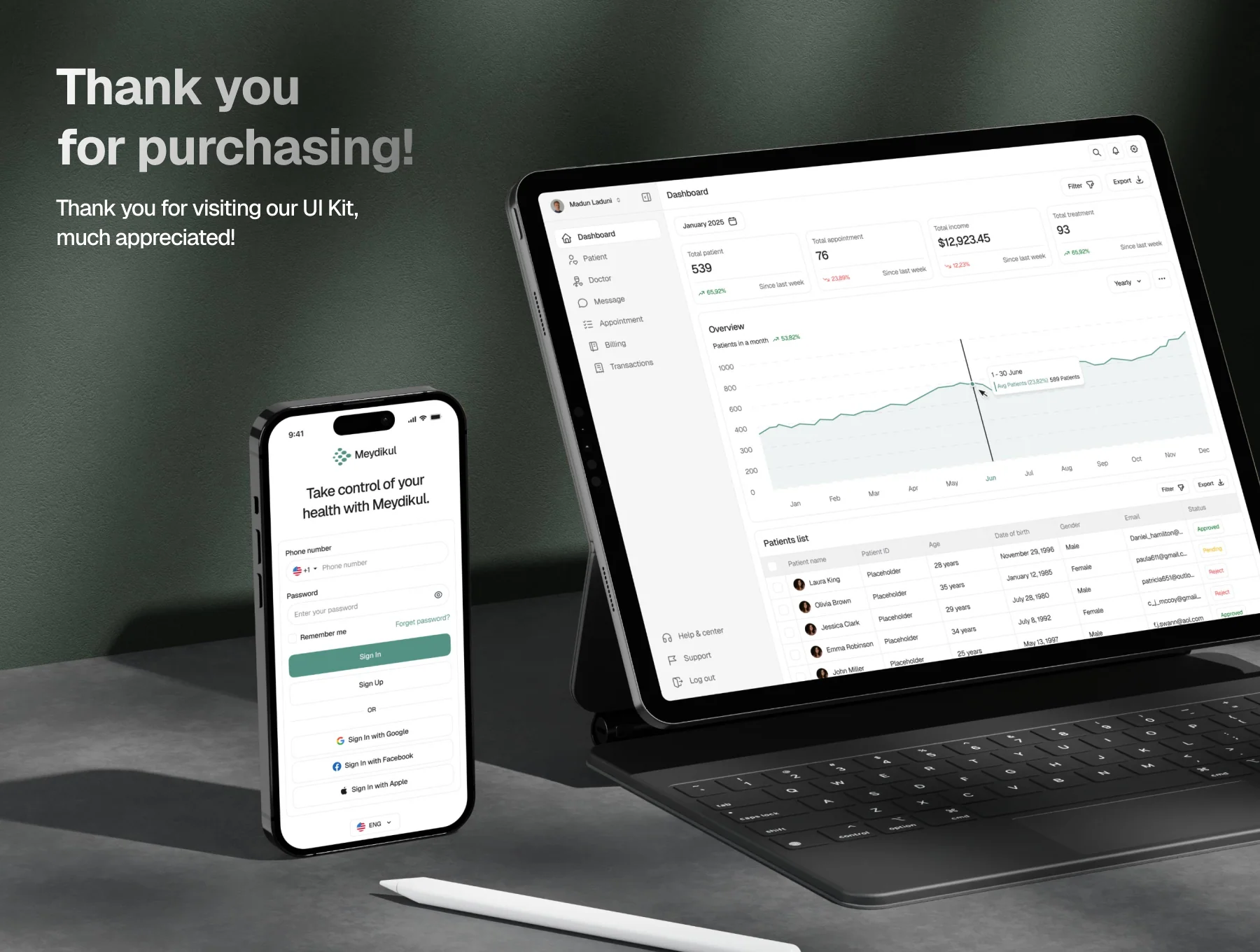 Meydikul - Medical SaaS Dashboard UI Kit 8