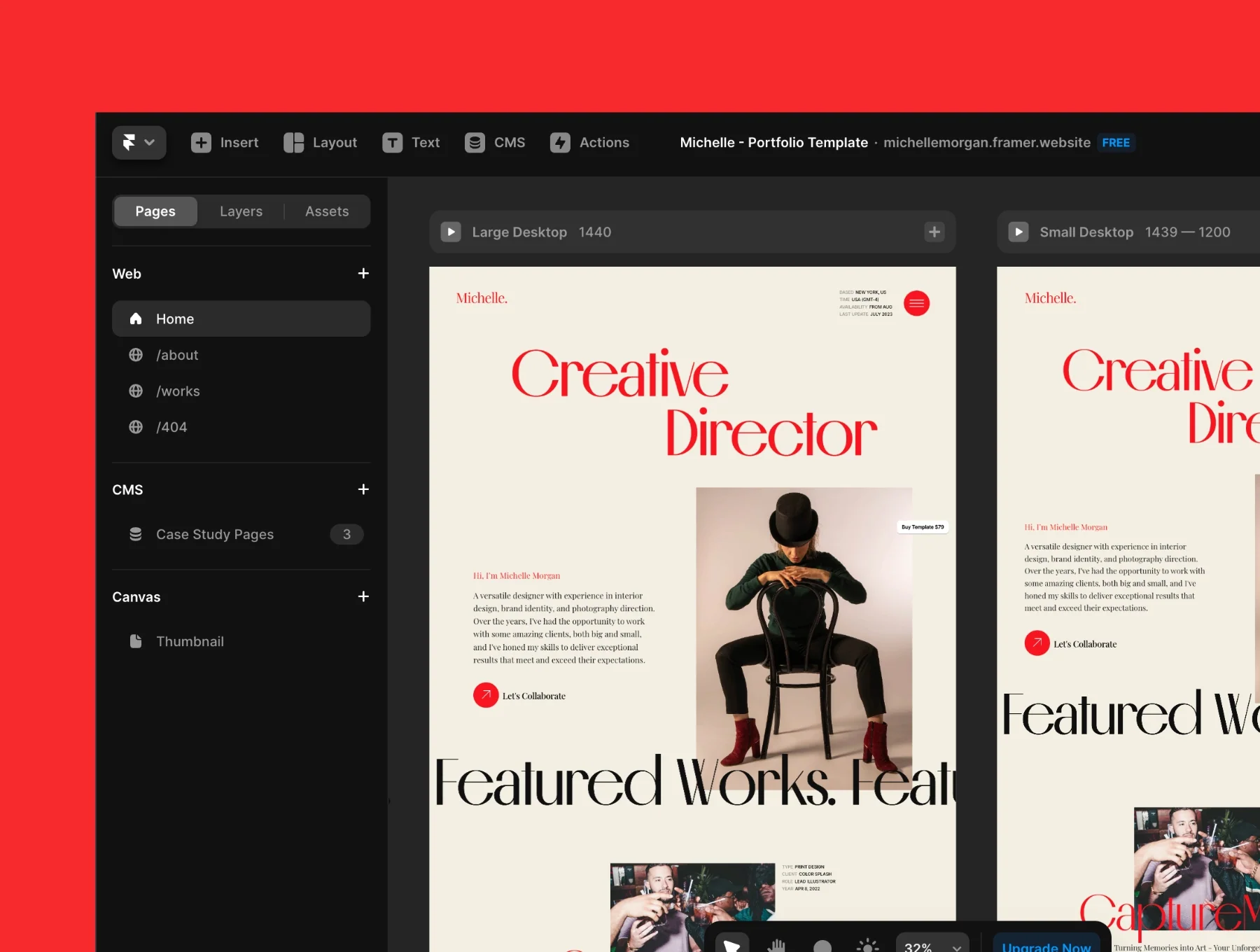 Michelle — Portfolio Template 5