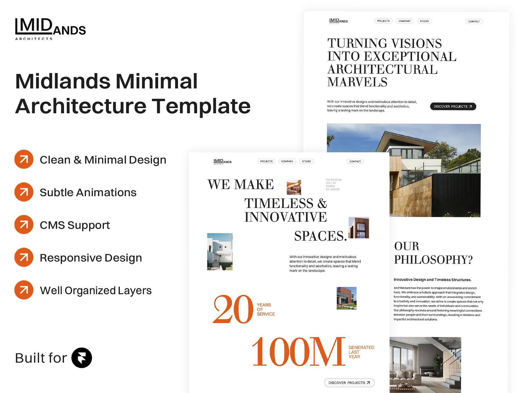 Midlands - Minimal Architecture Framer Template 5
