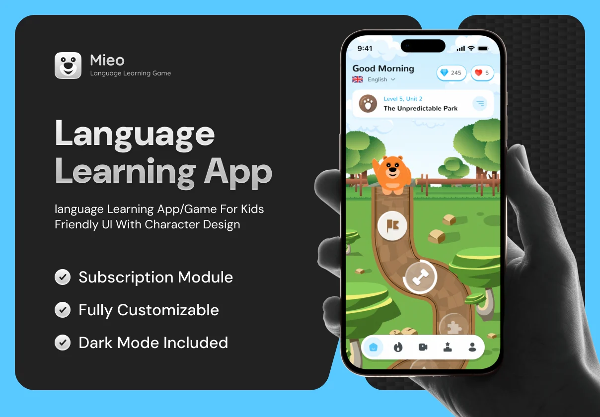 Mieo – Language Learning App UI Kit