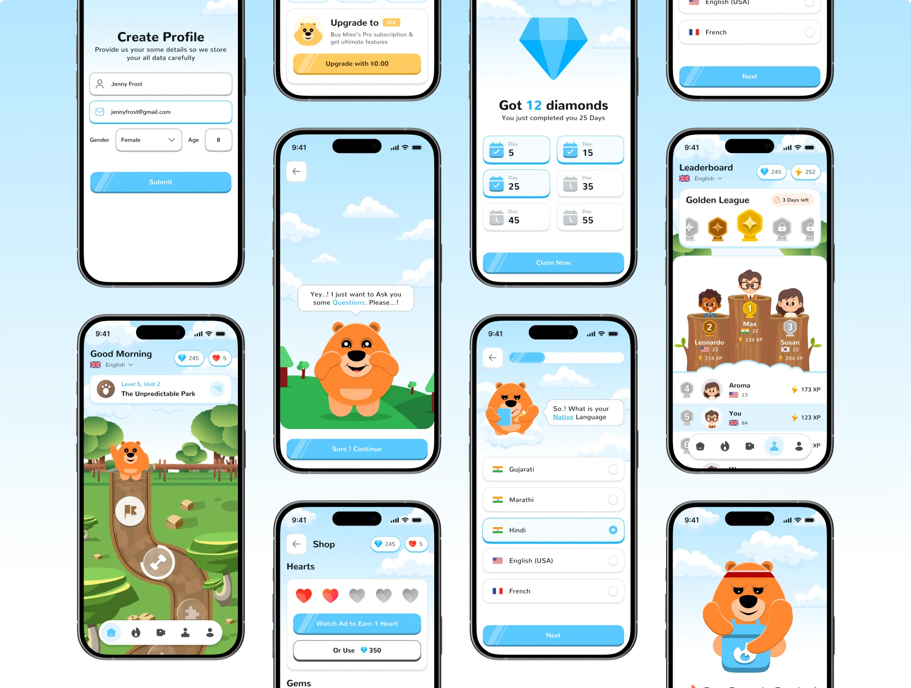 Mieo – Language Learning App UI Kit 6