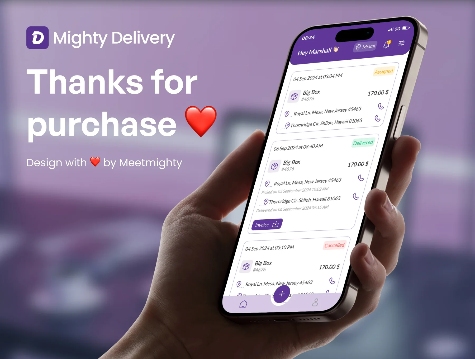 Mighty Delivery - on-demand delivery app UI Kit 10