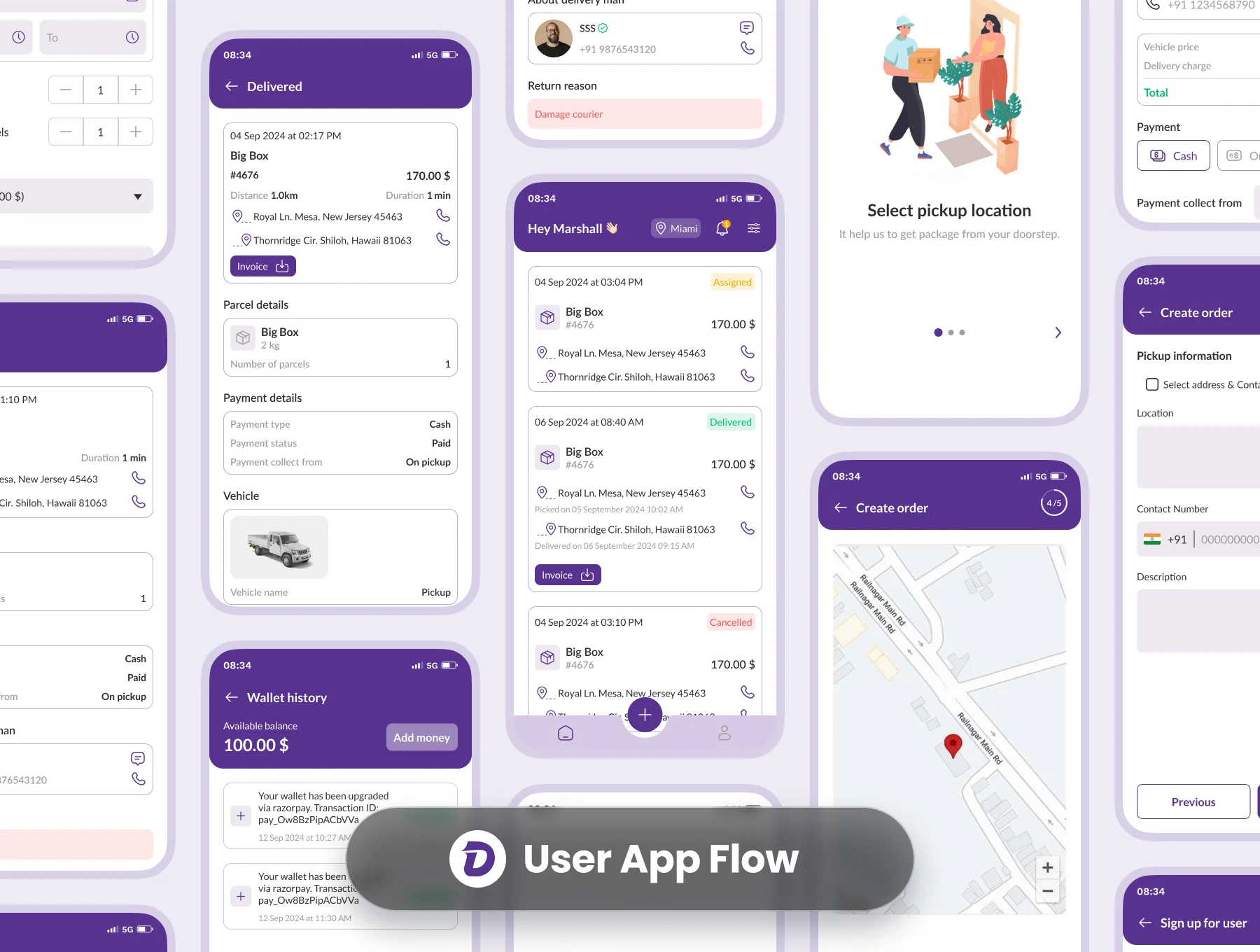 Mighty Delivery - on-demand delivery app UI Kit 5
