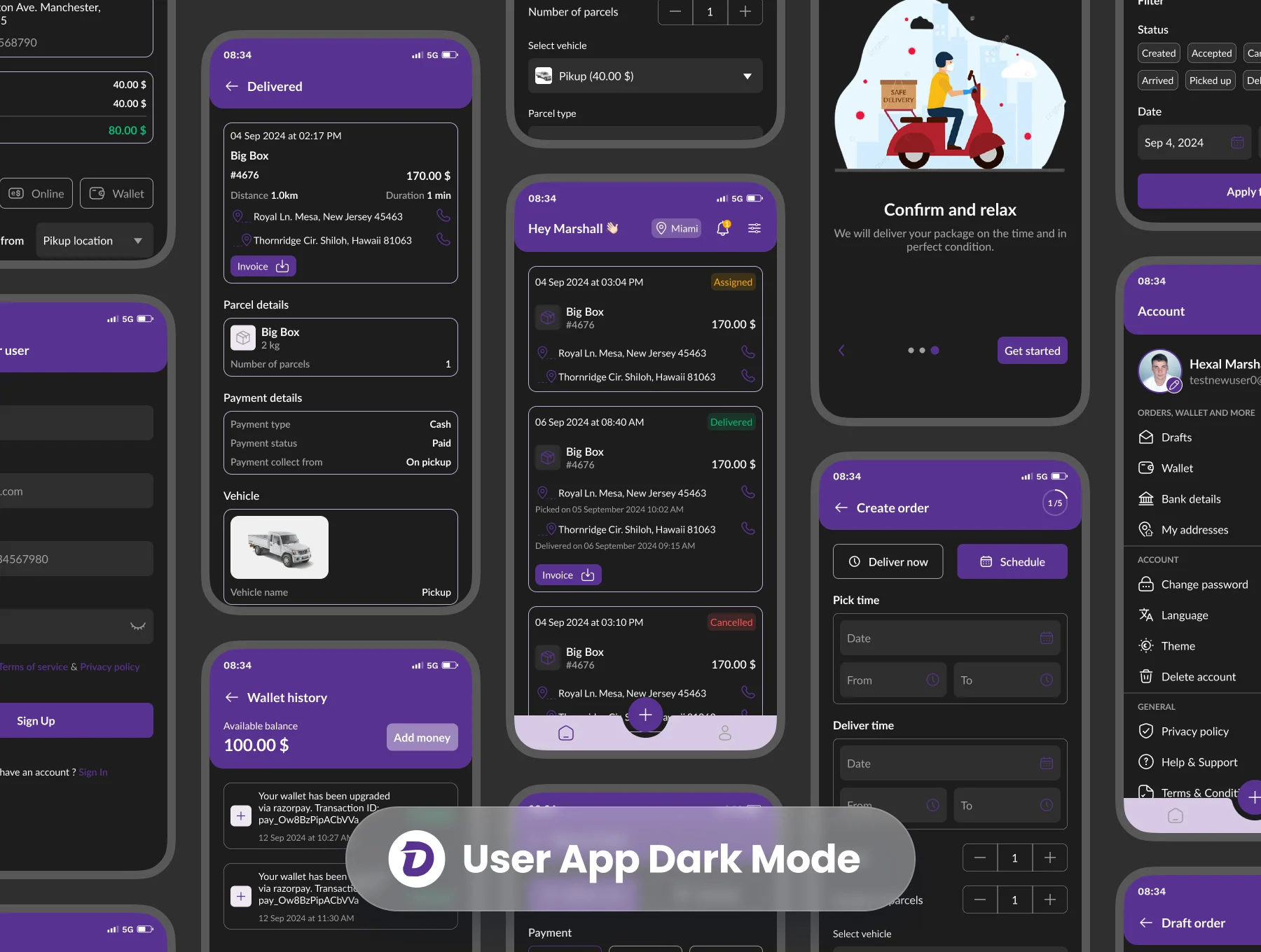 Mighty Delivery - on-demand delivery app UI Kit 6