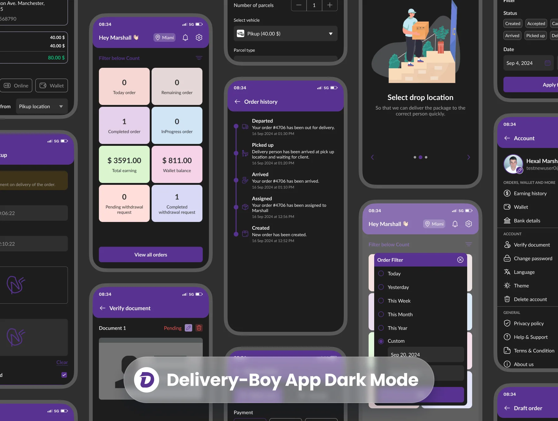 Mighty Delivery - on-demand delivery app UI Kit 8