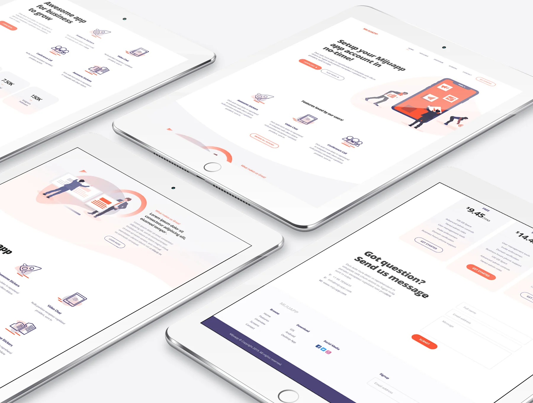 Mijuapp Mobile App Landing PSD Template 2
