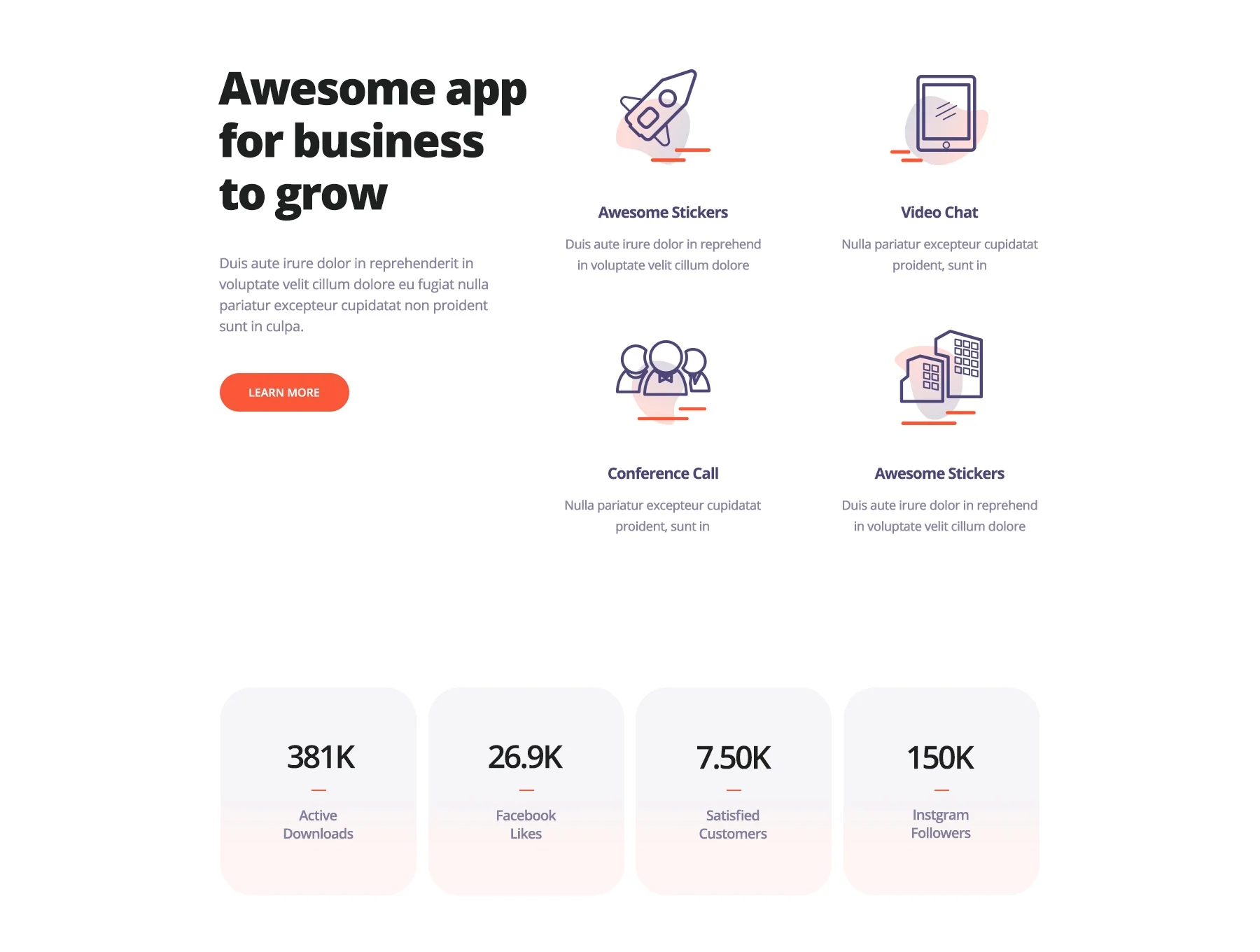 Mijuapp Mobile App Landing PSD Template 6