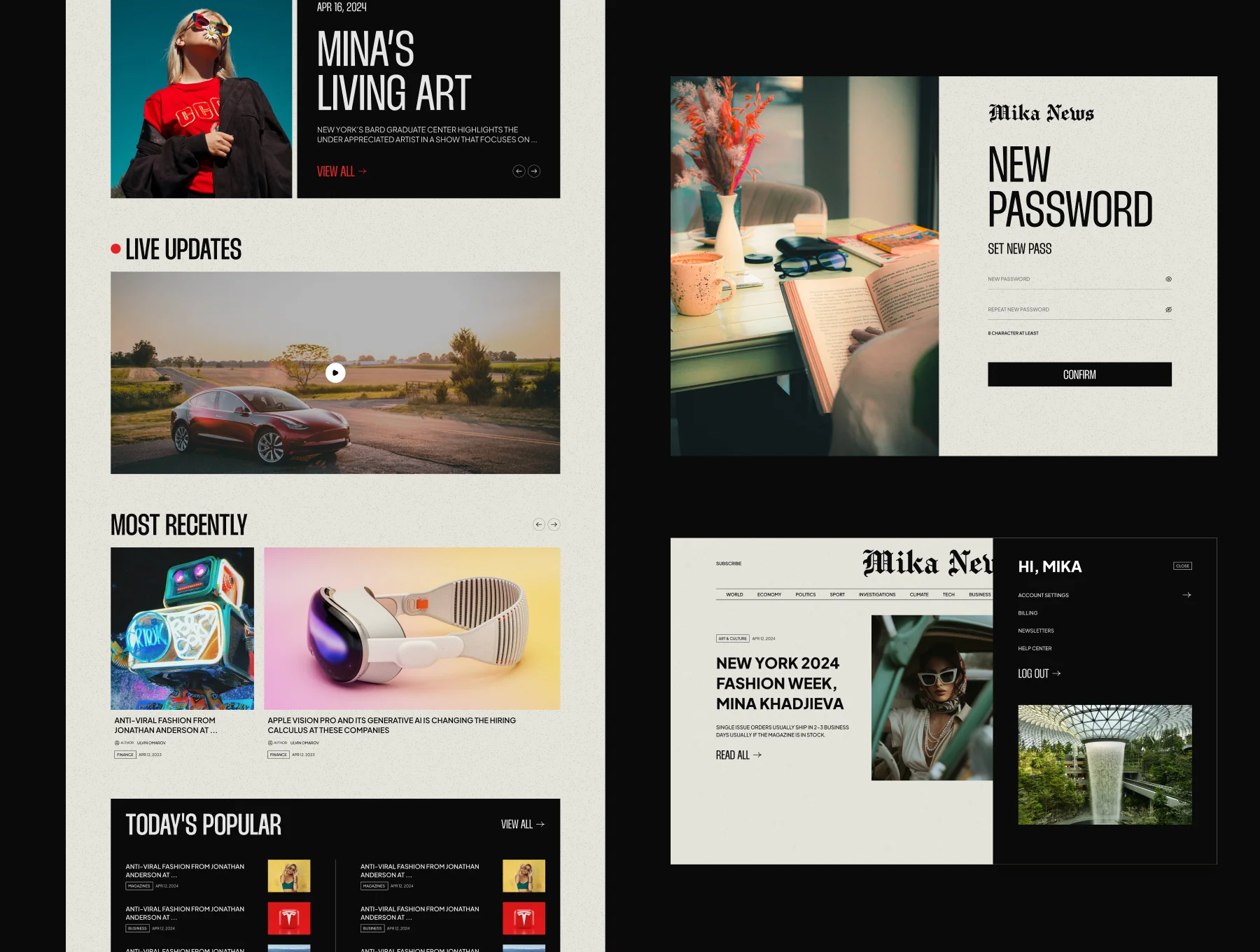Mika News & Fashion Web & Mobile UI Kits 3