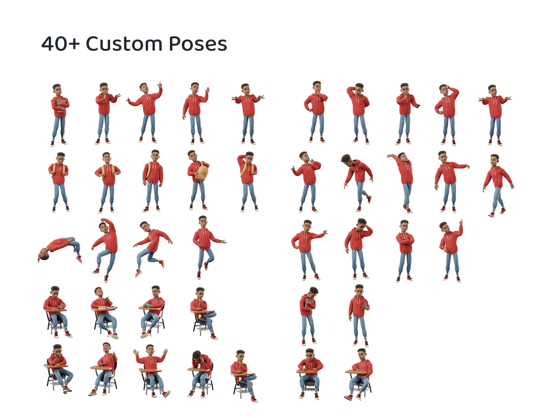 3D Character Mike back to school/university Figma UI KIT 3