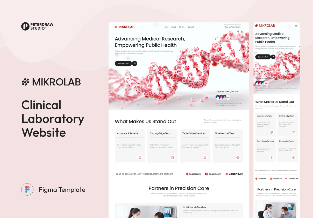 Mikrolab - Clinical Laboratory Website UI Figma Template