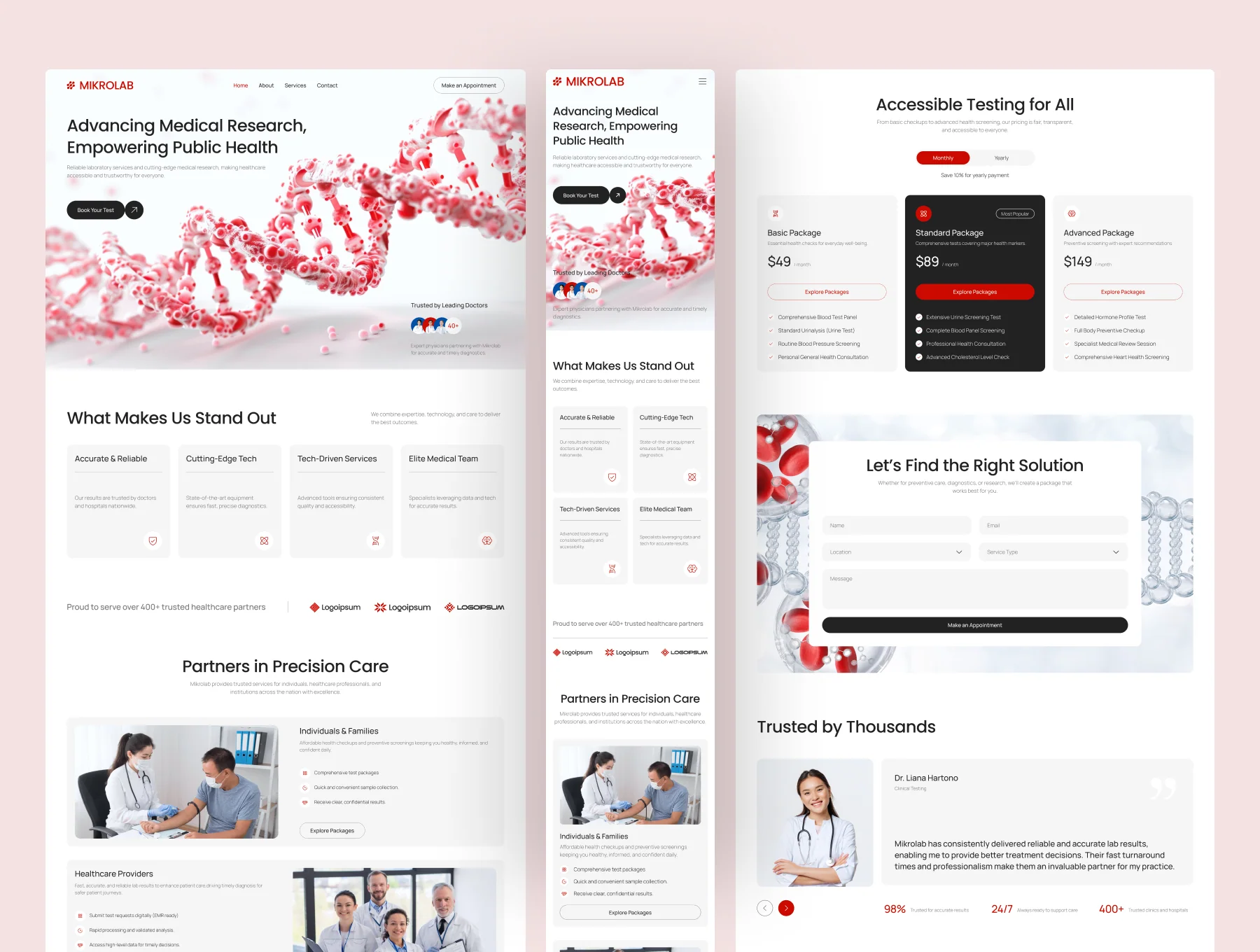 Mikrolab - Clinical Laboratory Website UI Figma Template