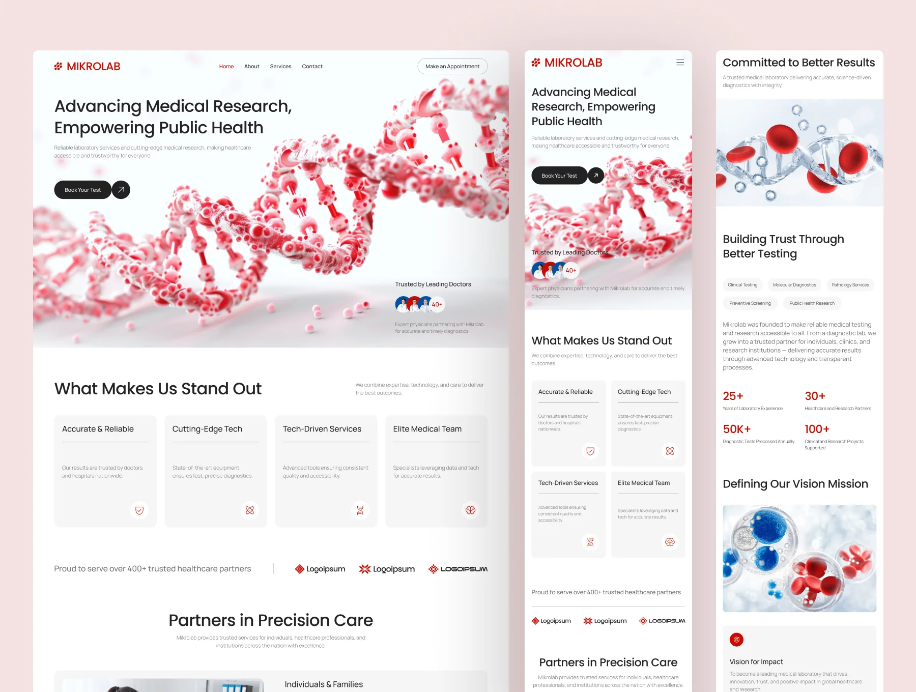 Mikrolab - Clinical Laboratory Website UI Figma Template 6