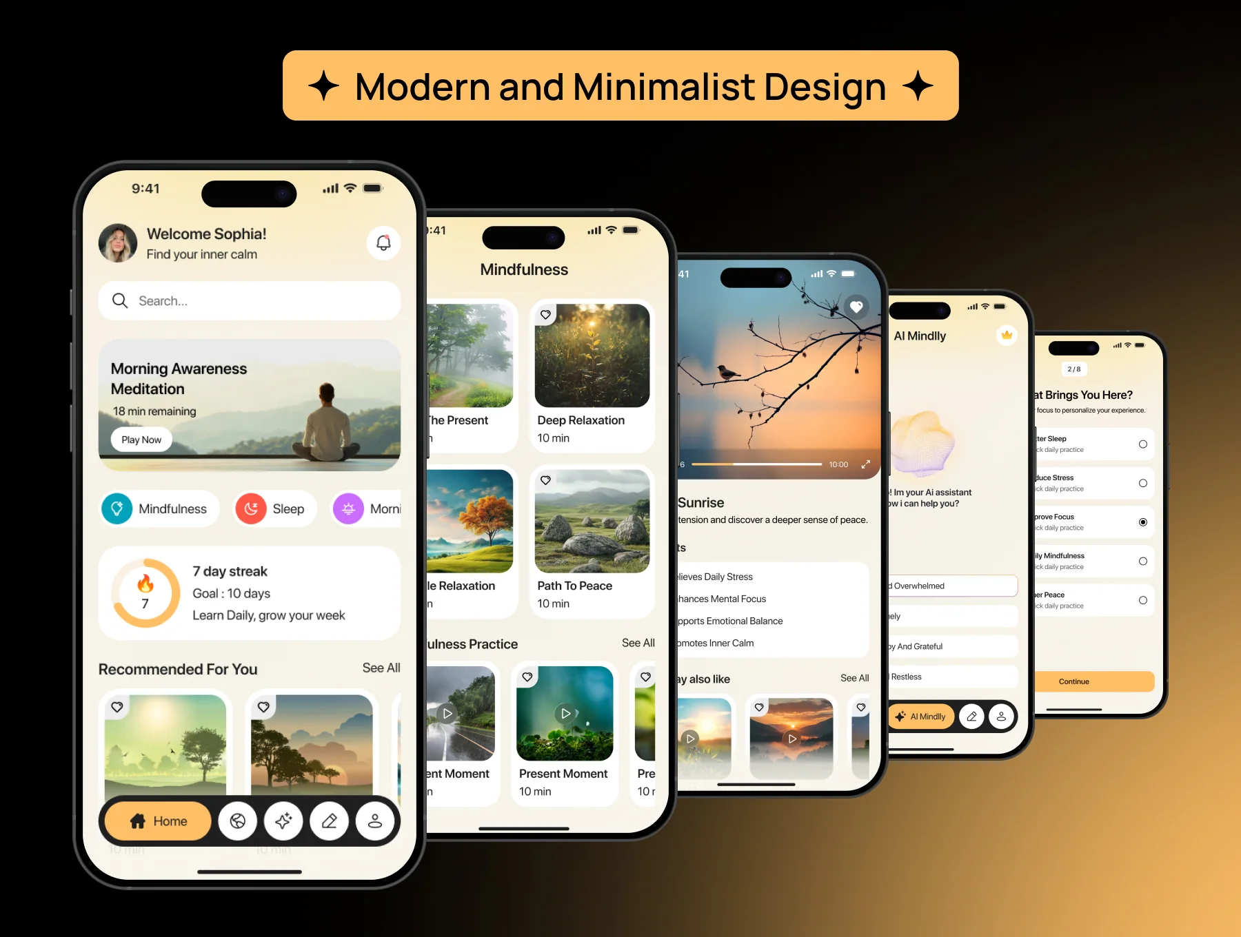 Mindlly AI Meditation App  UI Kit 3