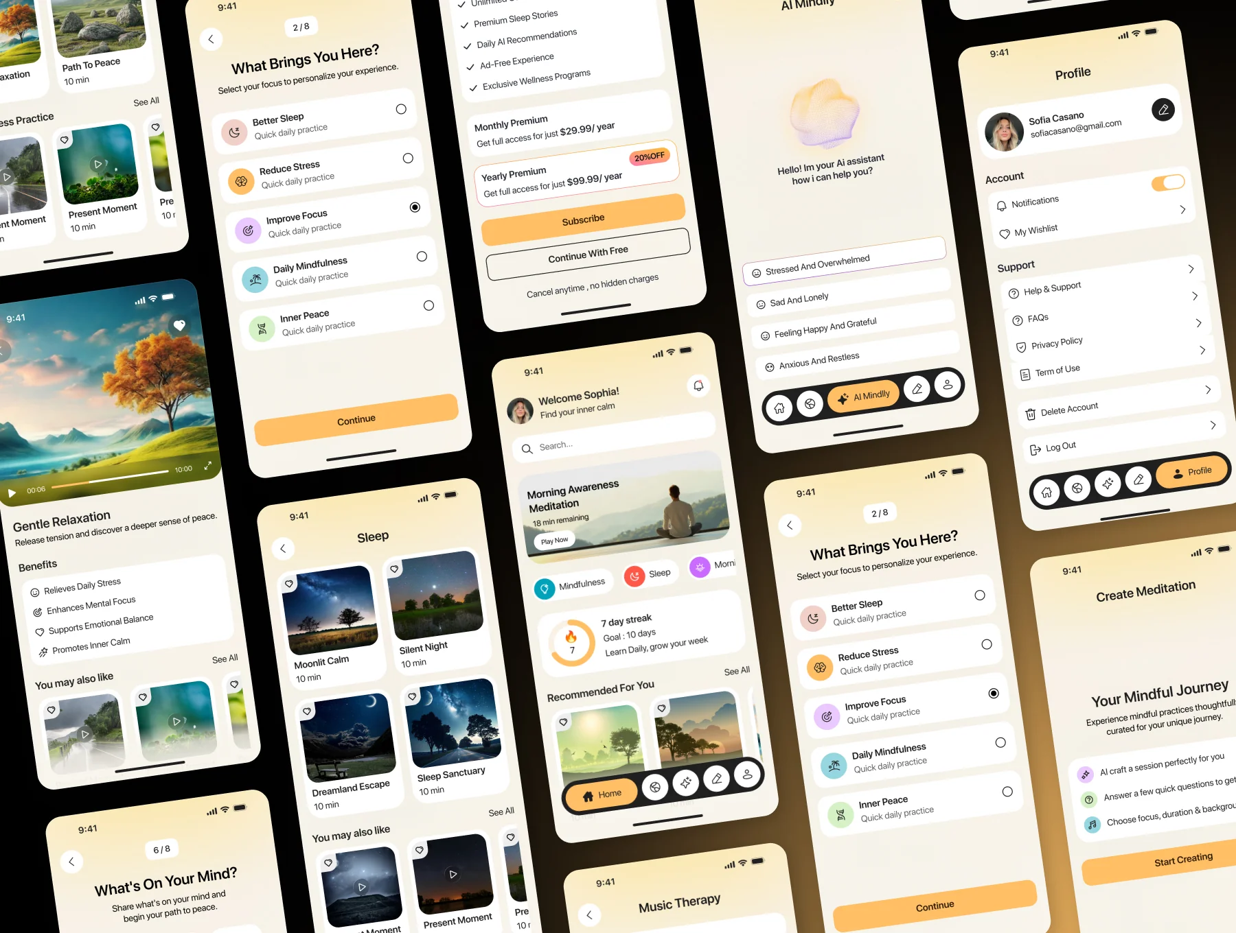 Mindlly AI Meditation App  UI Kit 4