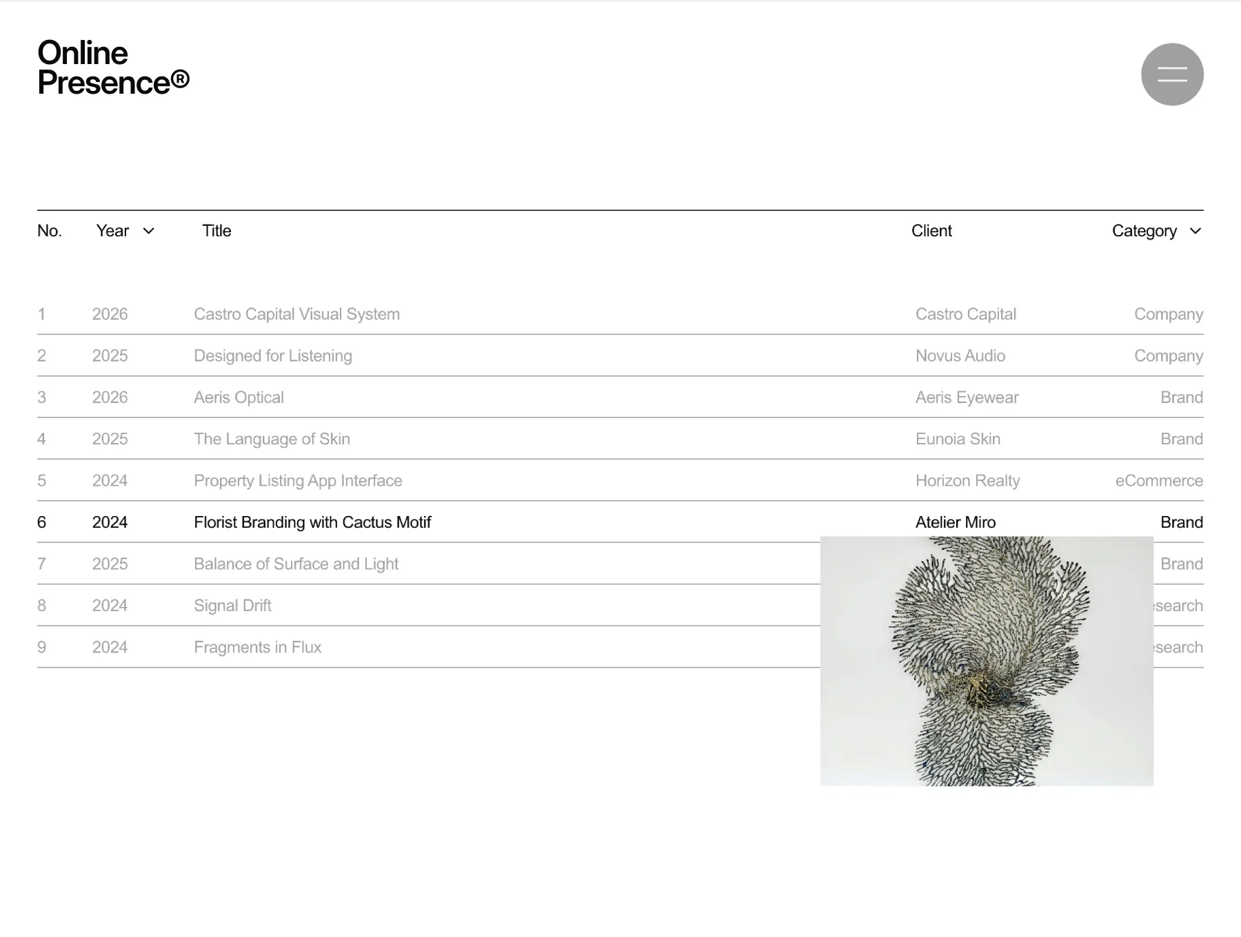 Minifolio 004— Framer Portfolio Template (CMS) 2