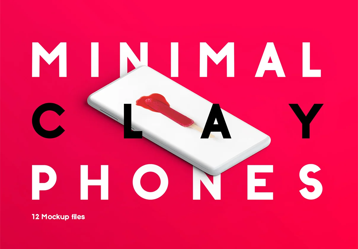 Minimal Clay Phones Mockup