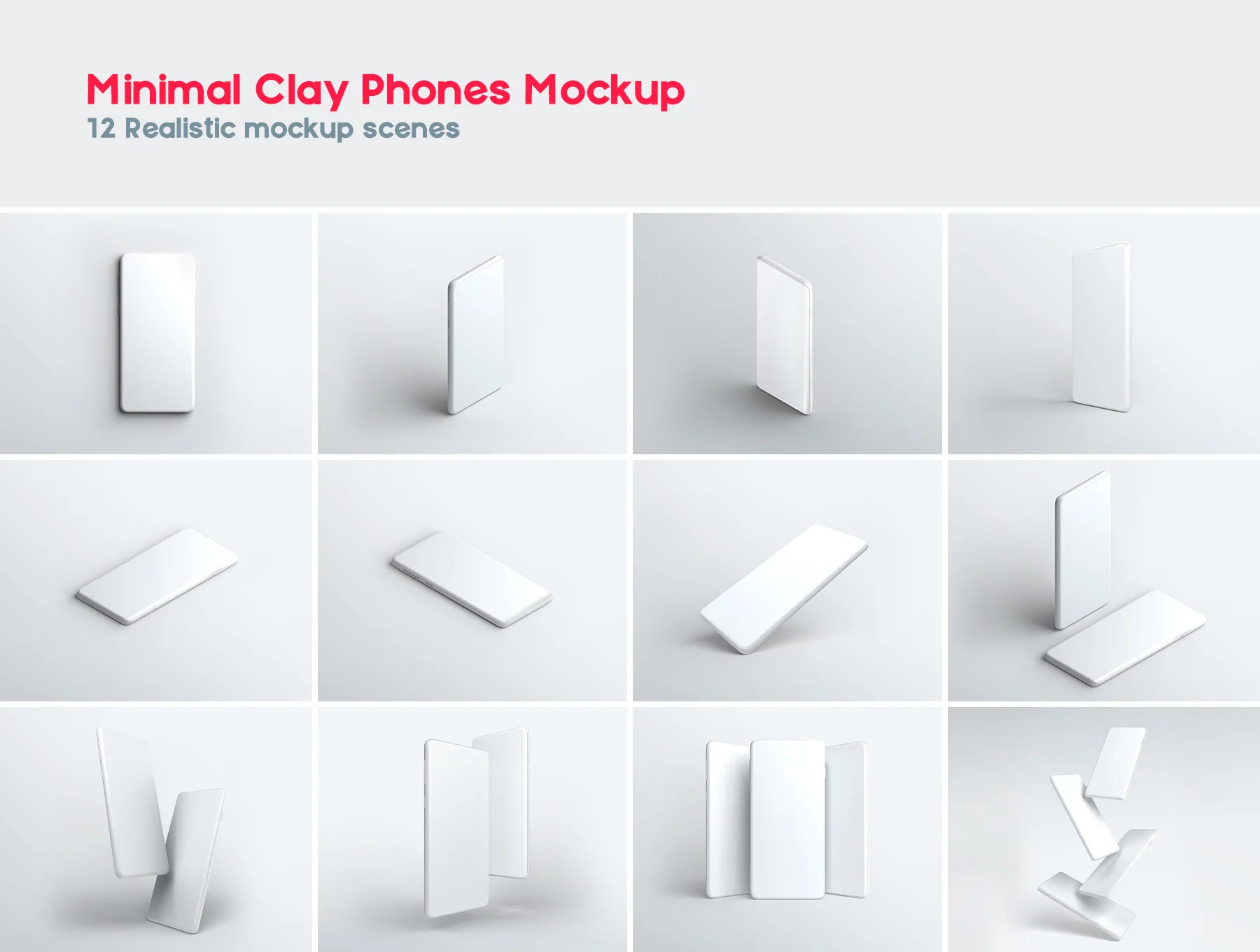 Minimal Clay Phones Mockup 3