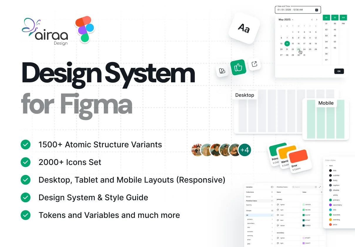 Airaa Design System: The Ultimate Atomic UI Kit for Figma (1500+ Components)