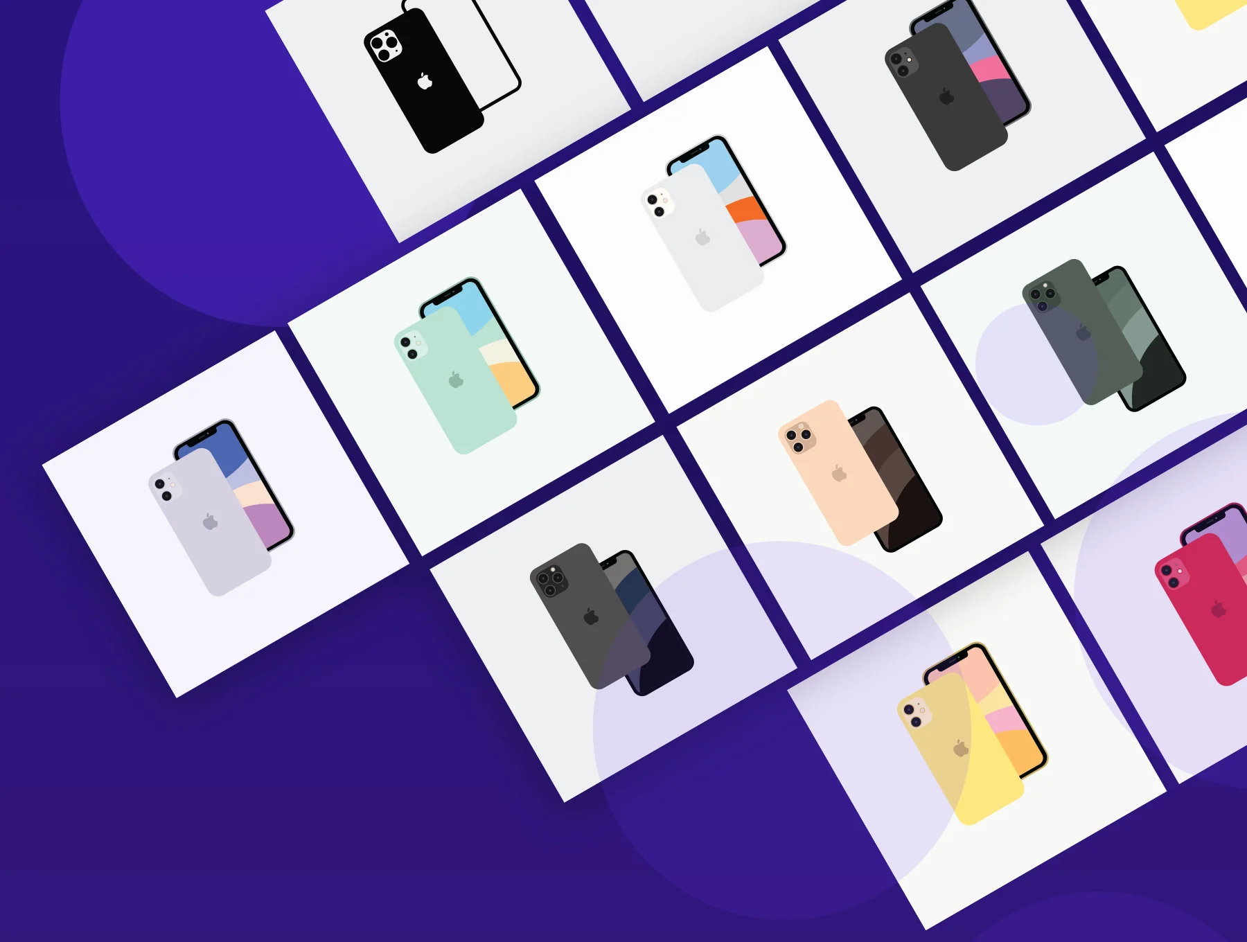 Minimal Flat iPhone 11 & 11 Pro Vector Set 2