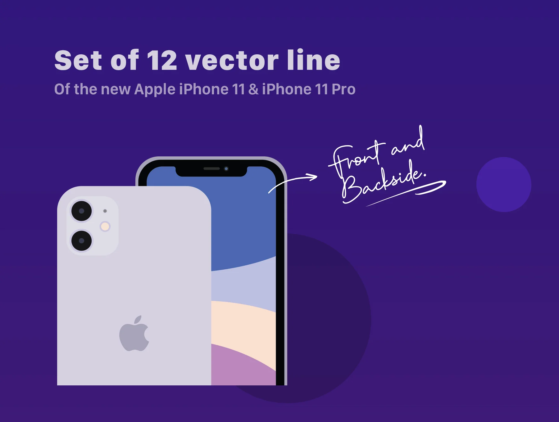 Minimal Flat iPhone 11 & 11 Pro Vector Set 3