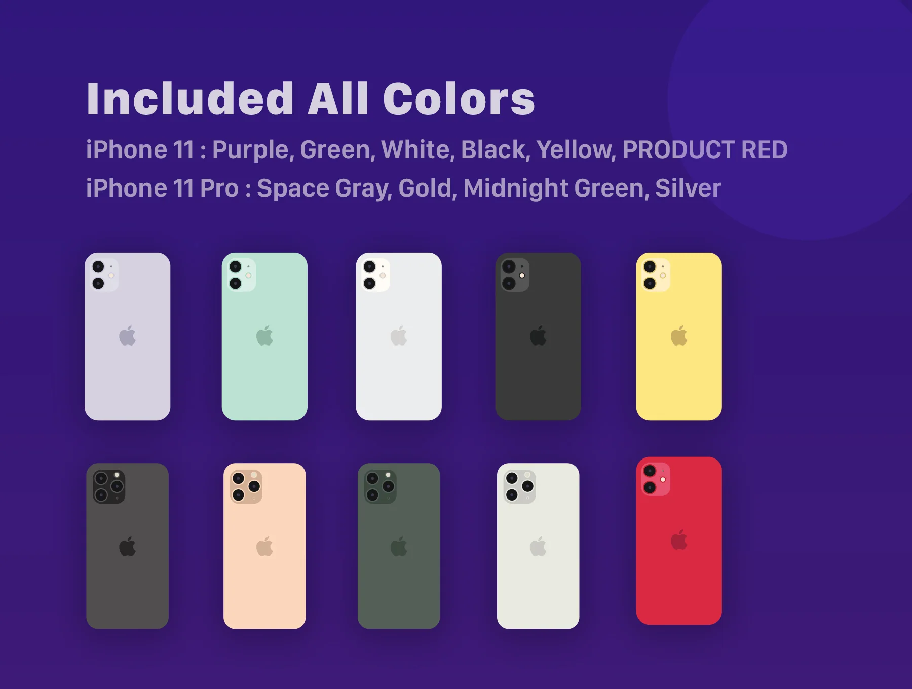 Minimal Flat iPhone 11 & 11 Pro Vector Set 4