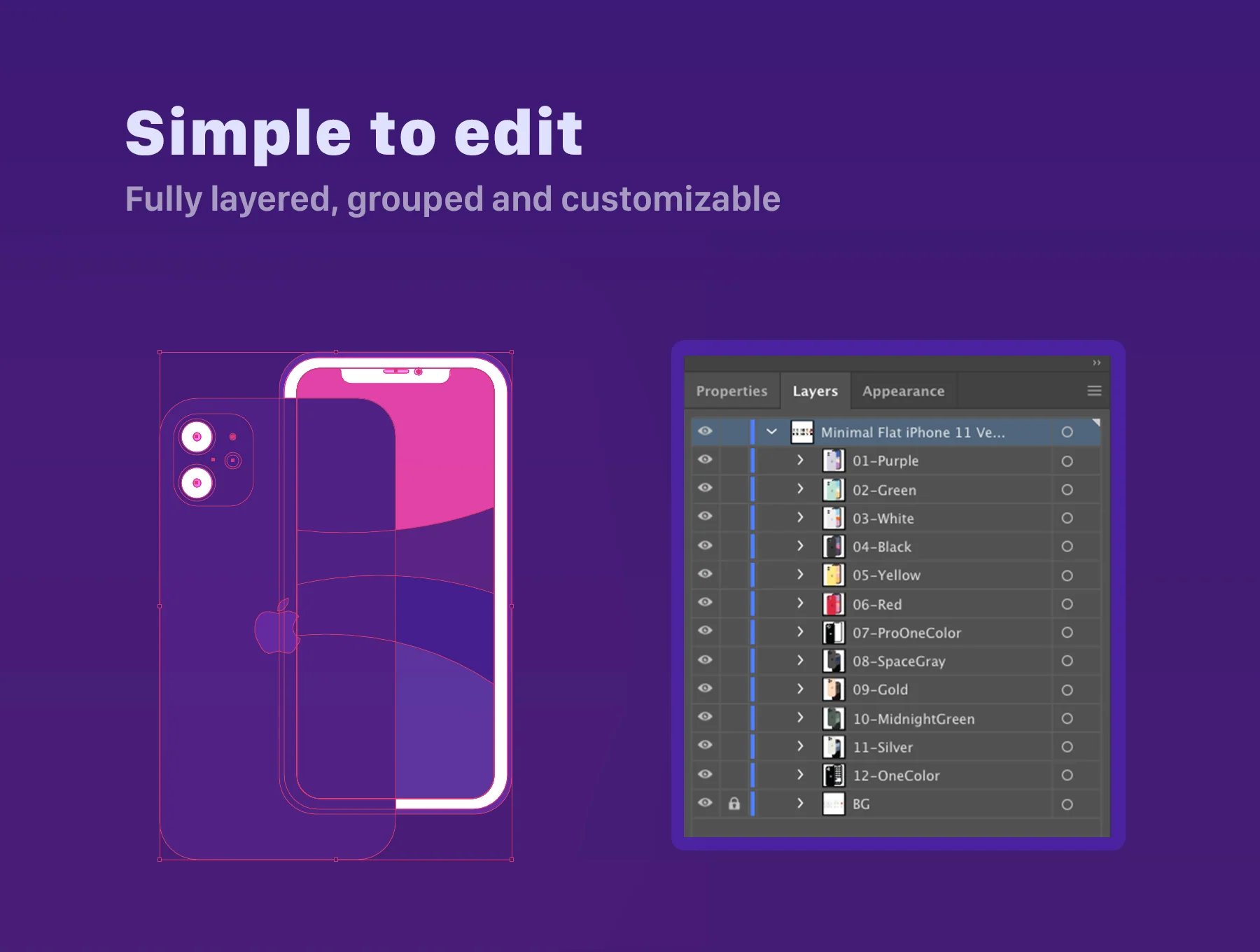 Minimal Flat iPhone 11 & 11 Pro Vector Set 5