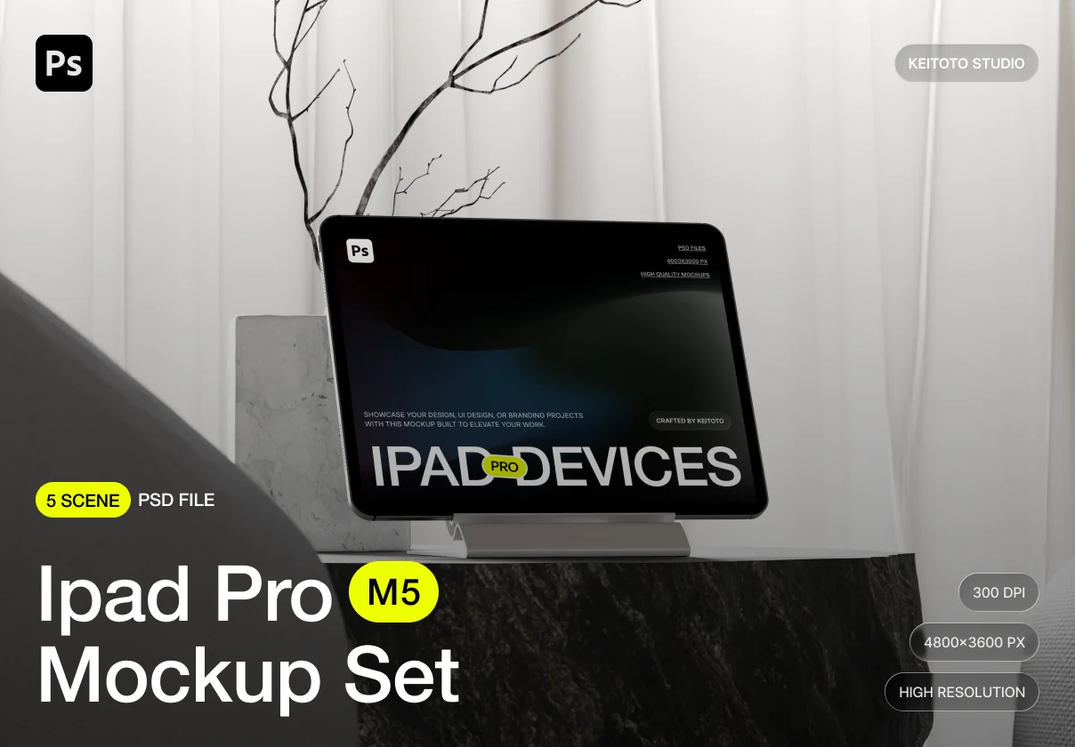 Minimal Interior iPad Pro Mockup Scene Creator