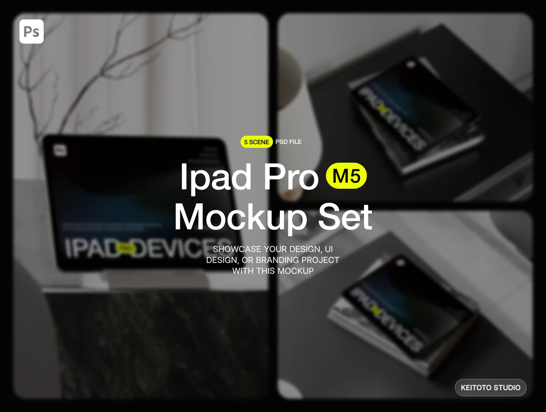 Minimal Interior iPad Pro Mockup Scene Creator 2