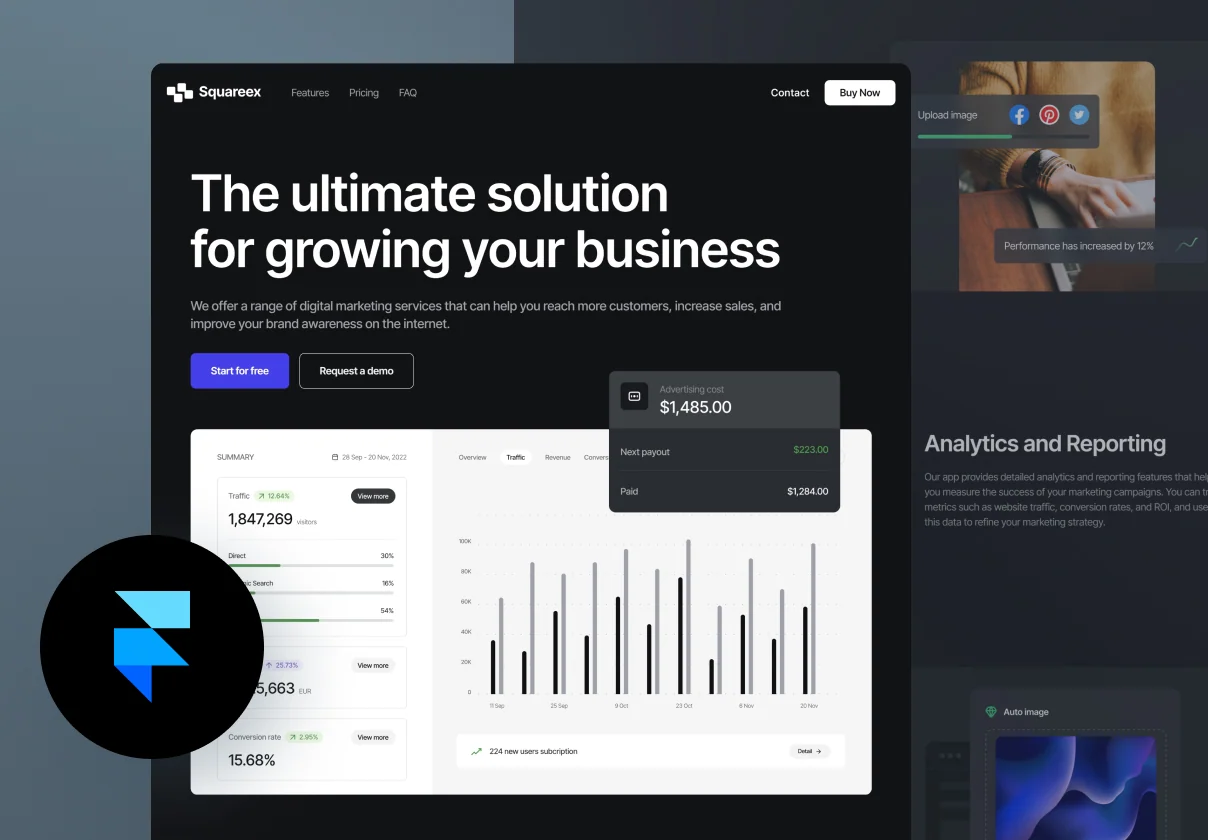 Minimal SaaS Templates on Framer - Squareex