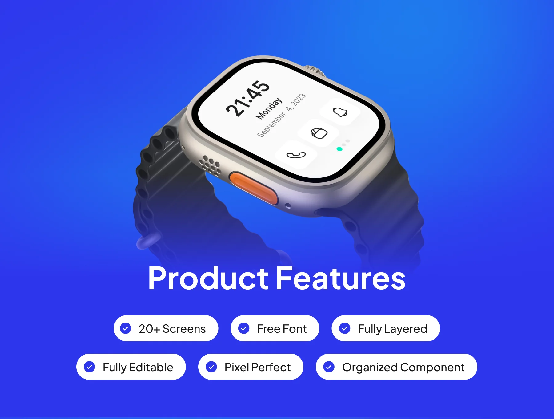 Minimalist Apple Watch UI Kit