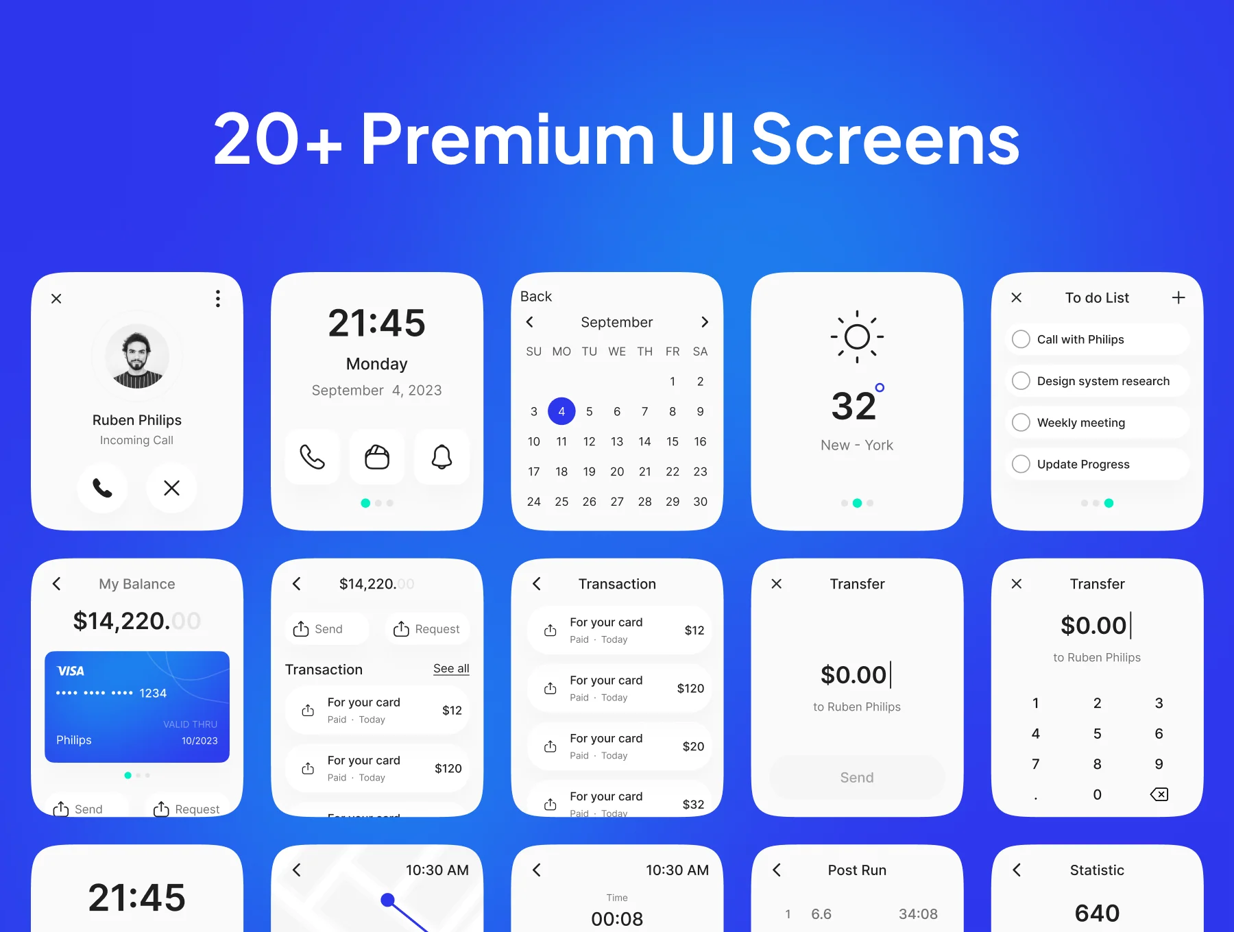 Minimalist Apple Watch UI Kit 6