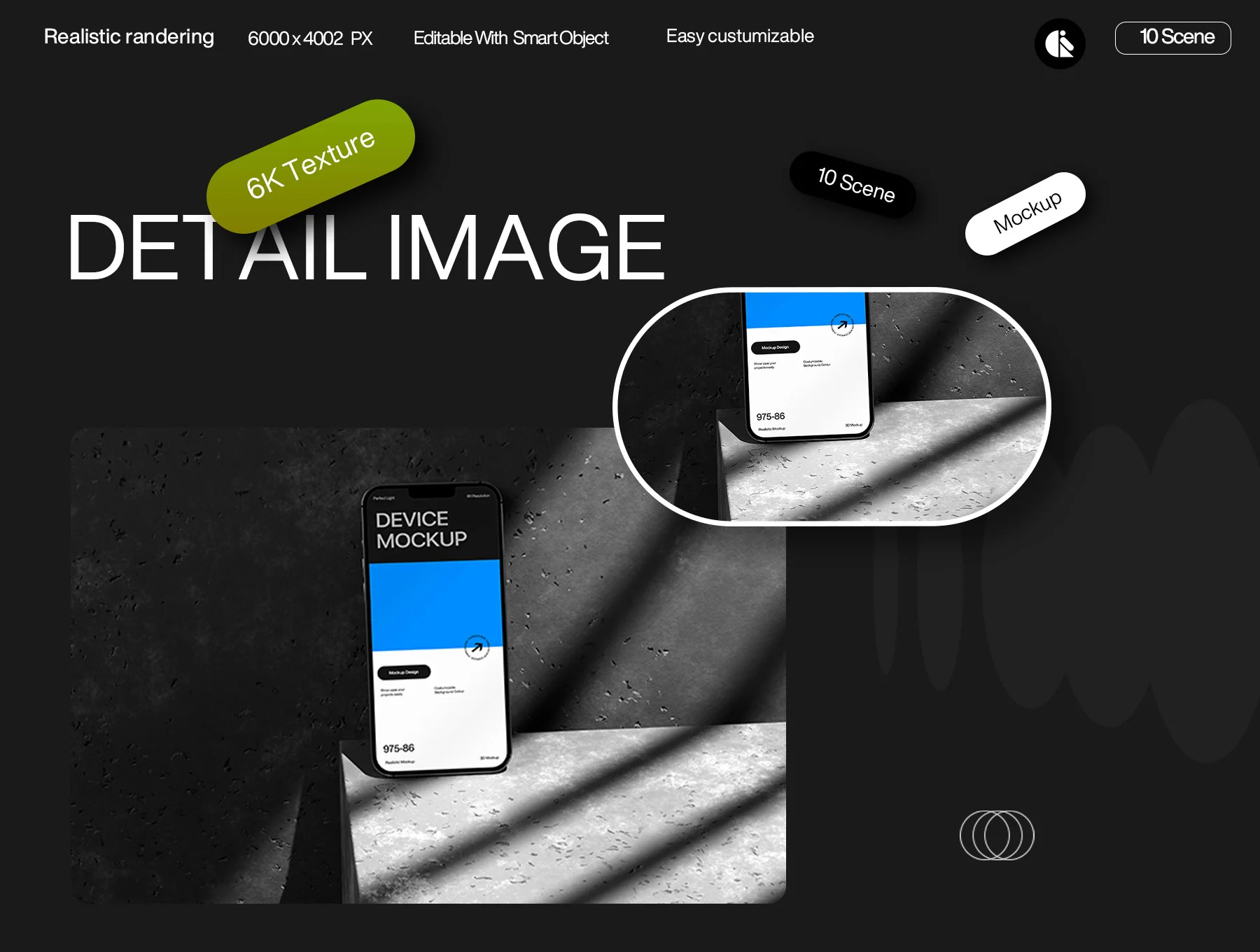 Minimalist Mobile Phone Mockup with Dramatic Lighting 5