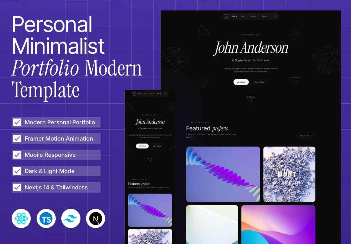 Personal Portfolio Template - Modern Next.js & Framer Motion