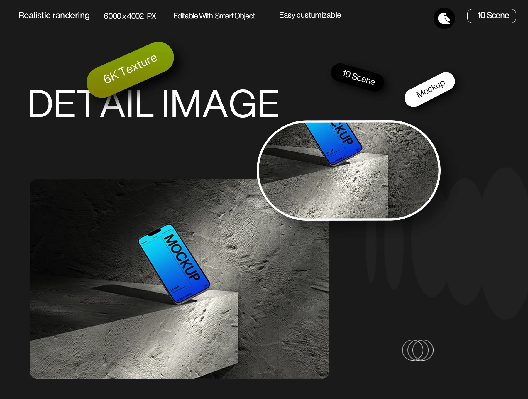Minimalistic Blue Gradient Mobile Phone Mockup with Concrete Background 5