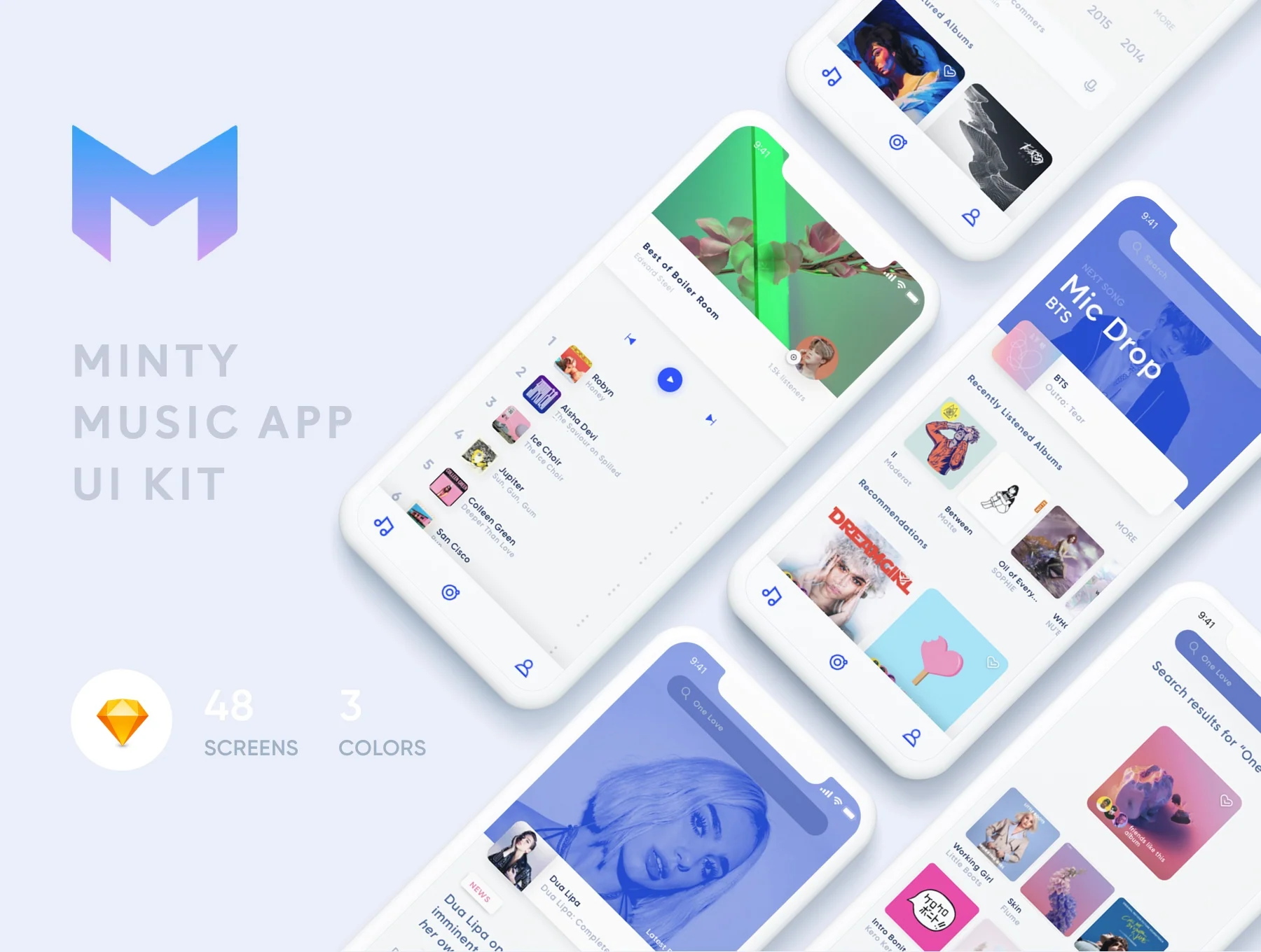 Minty Music App UI Kit