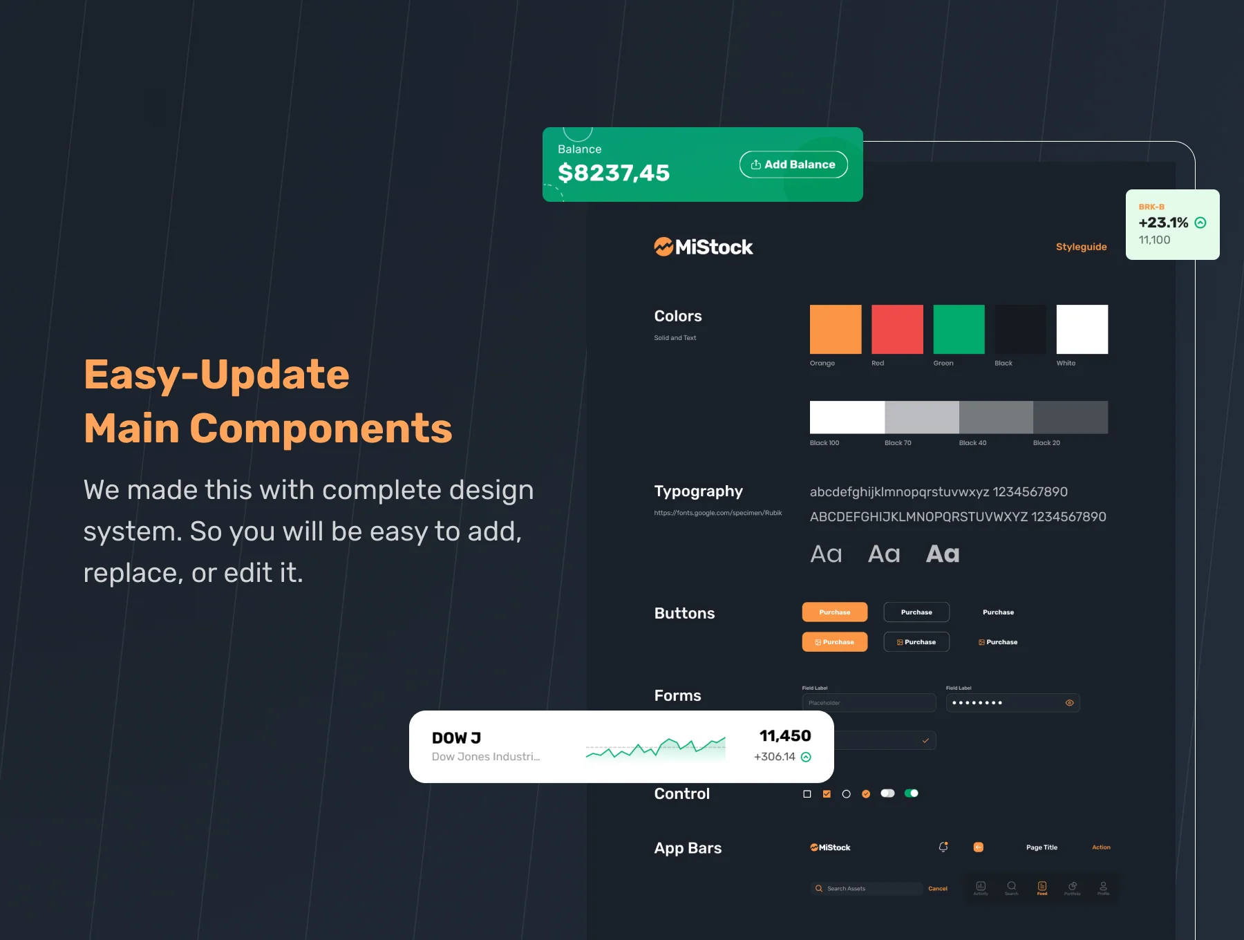 MiStock - Stock Market and Finance App UI Kit 3