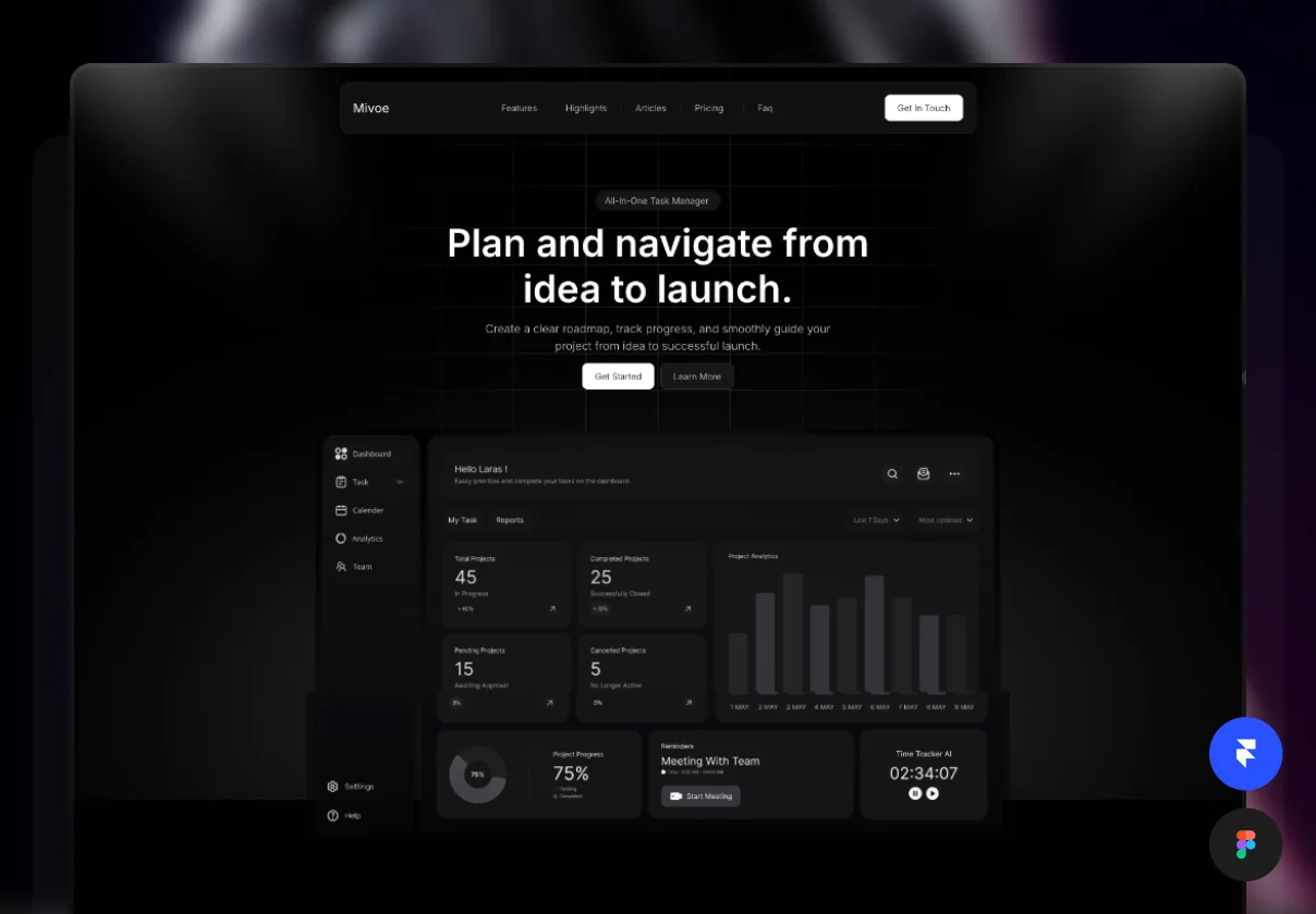 Mivoe Task I AI Agency Website Template