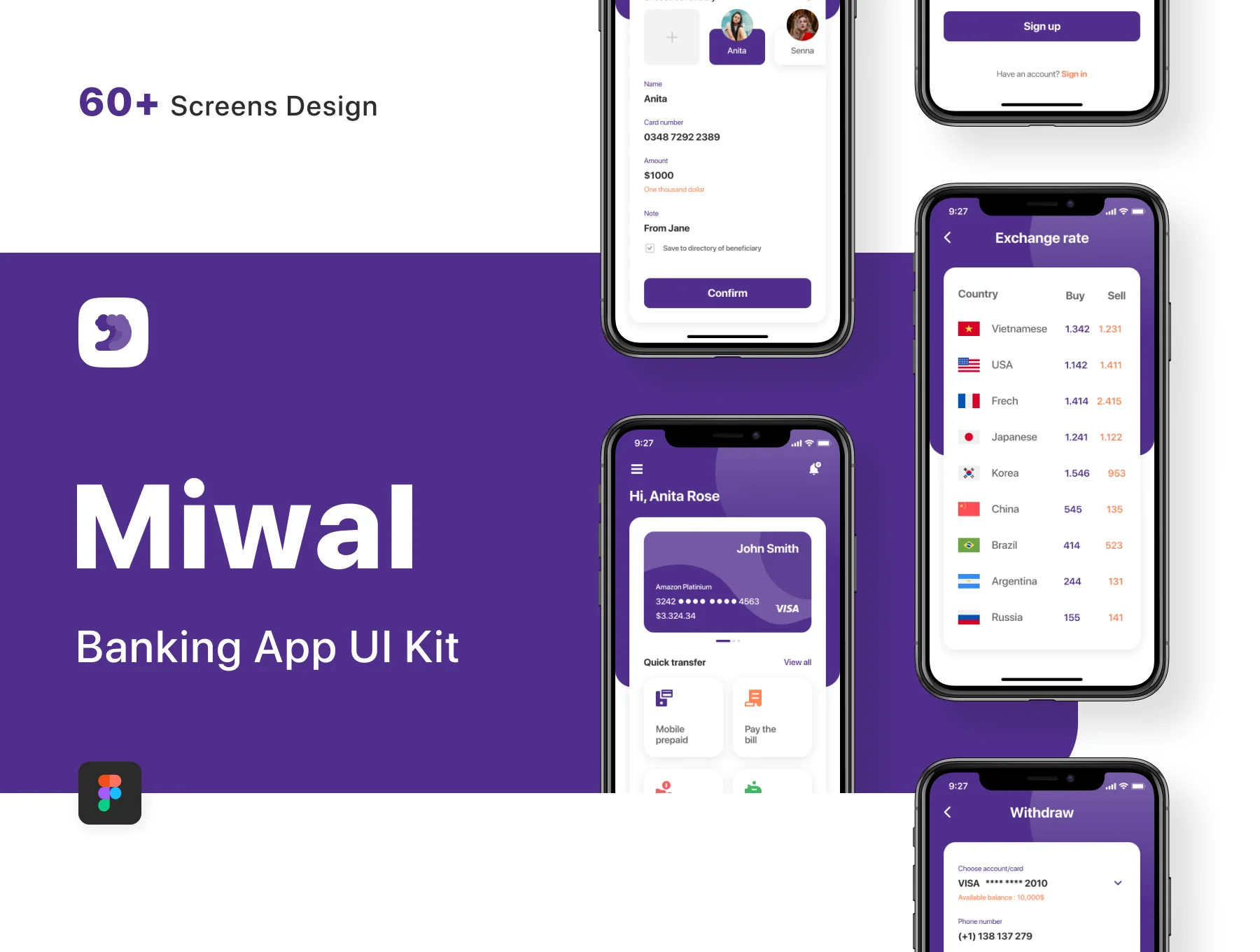 Miwal - Banking App UI Kit