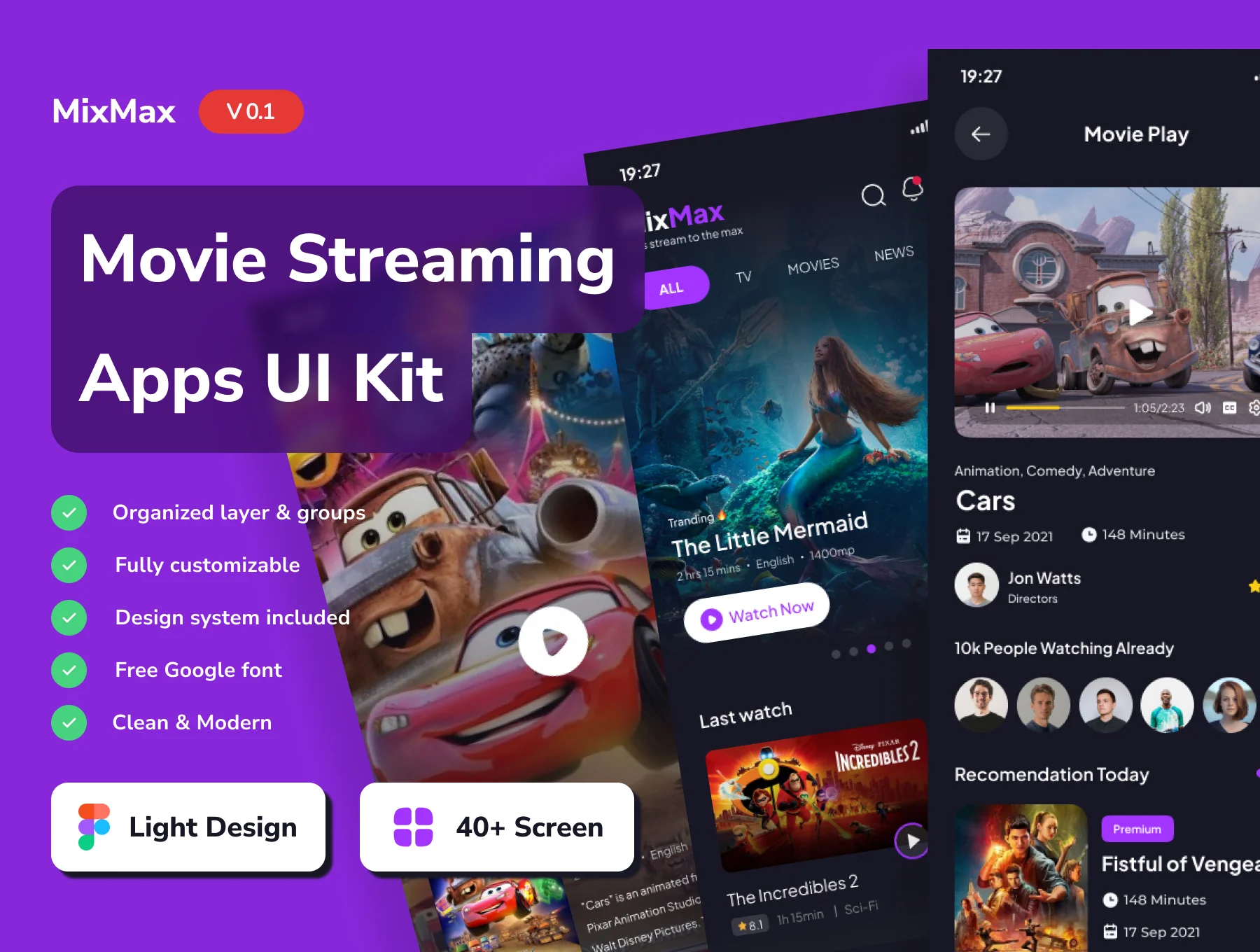MixMax - Movie Streaming Mobile App UI Kits