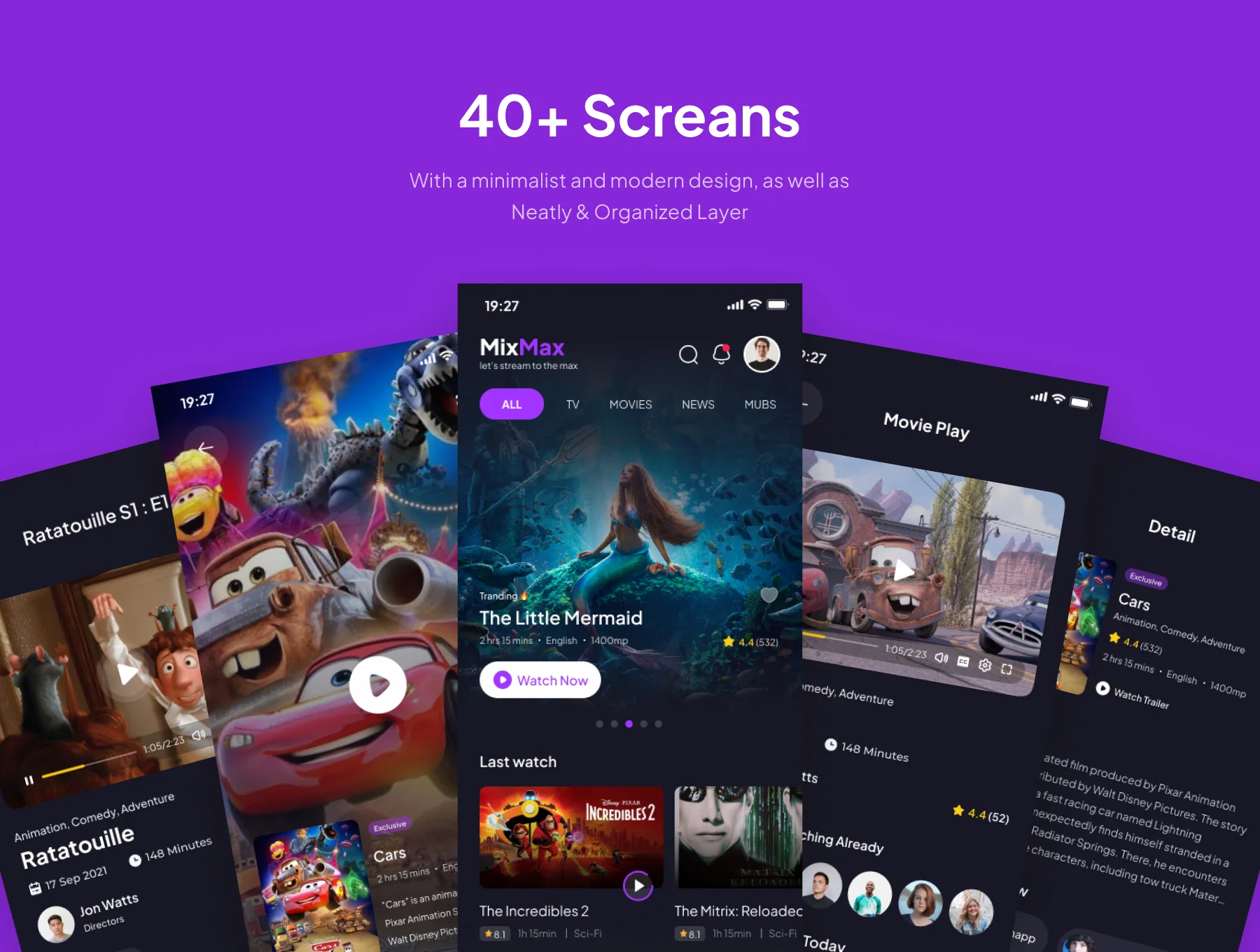 MixMax - Movie Streaming Mobile App UI Kits 4