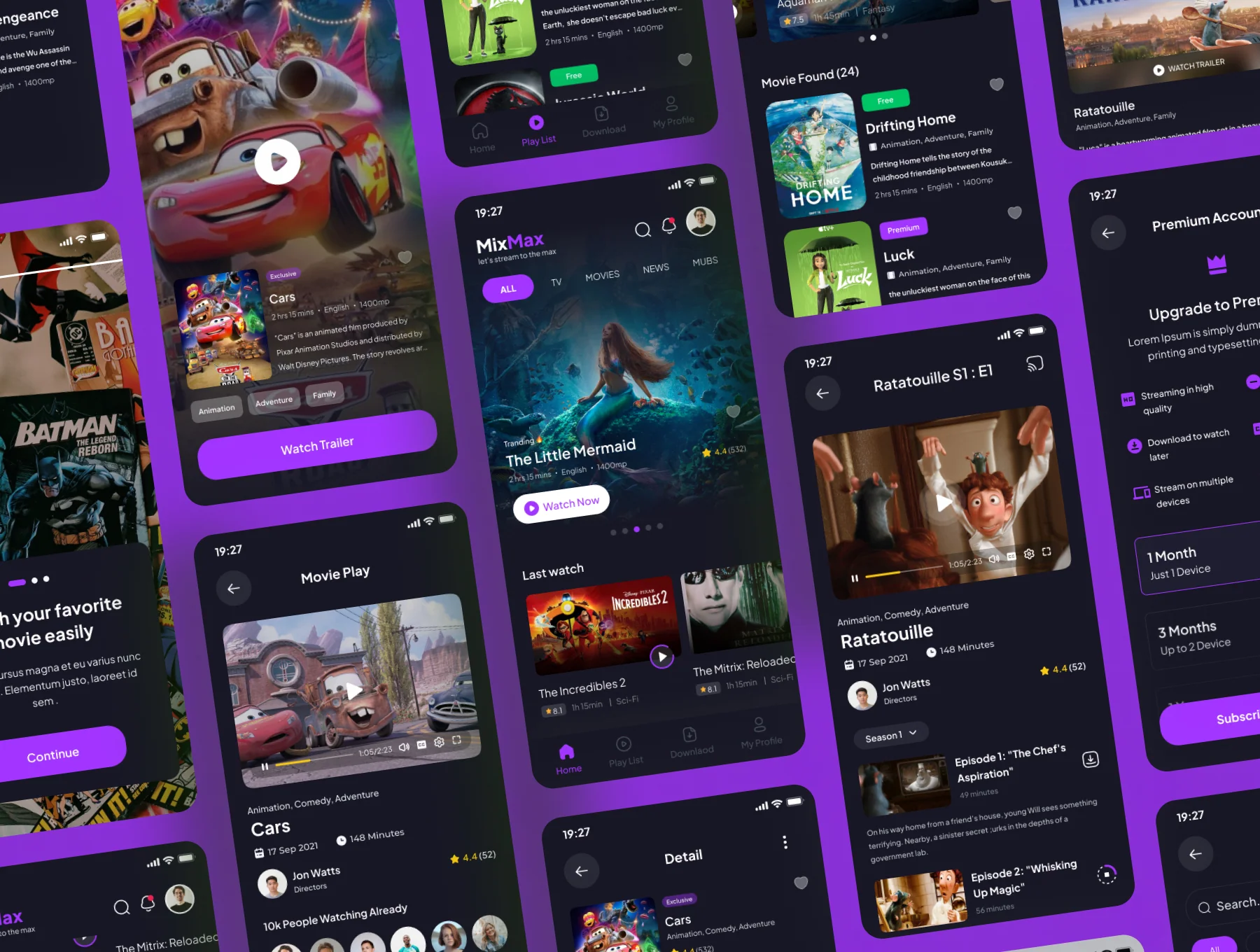 MixMax - Movie Streaming Mobile App UI Kits 5