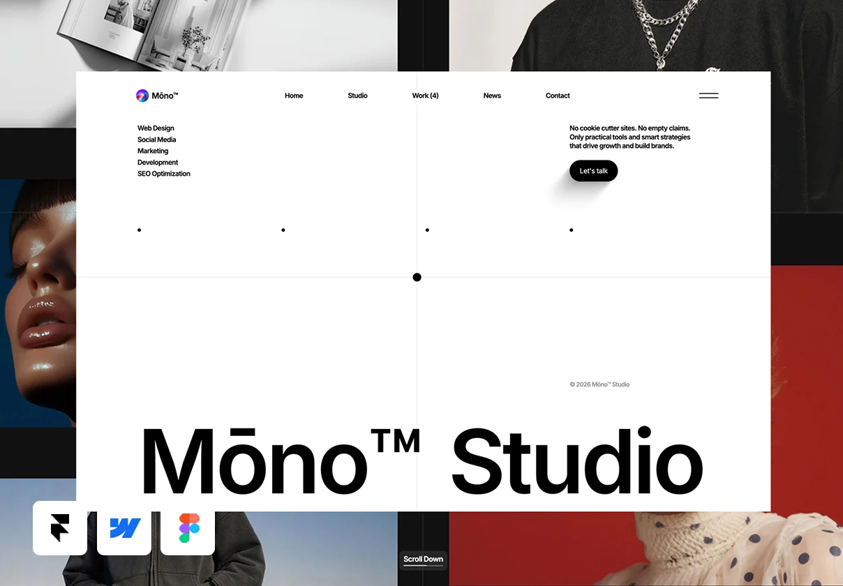 Mōno™ - Framer, Webflow and Figma Template