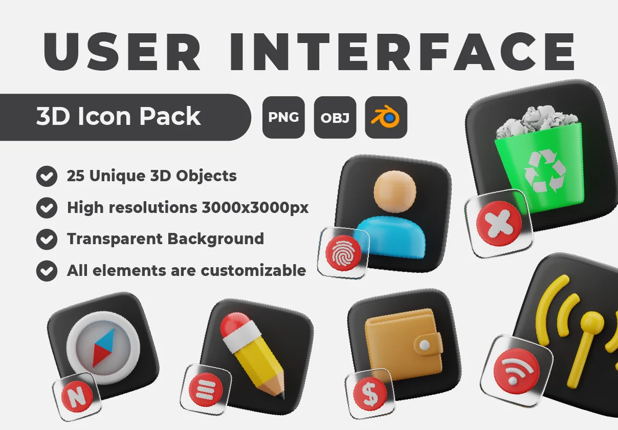 User Interface 3d Icon Pack